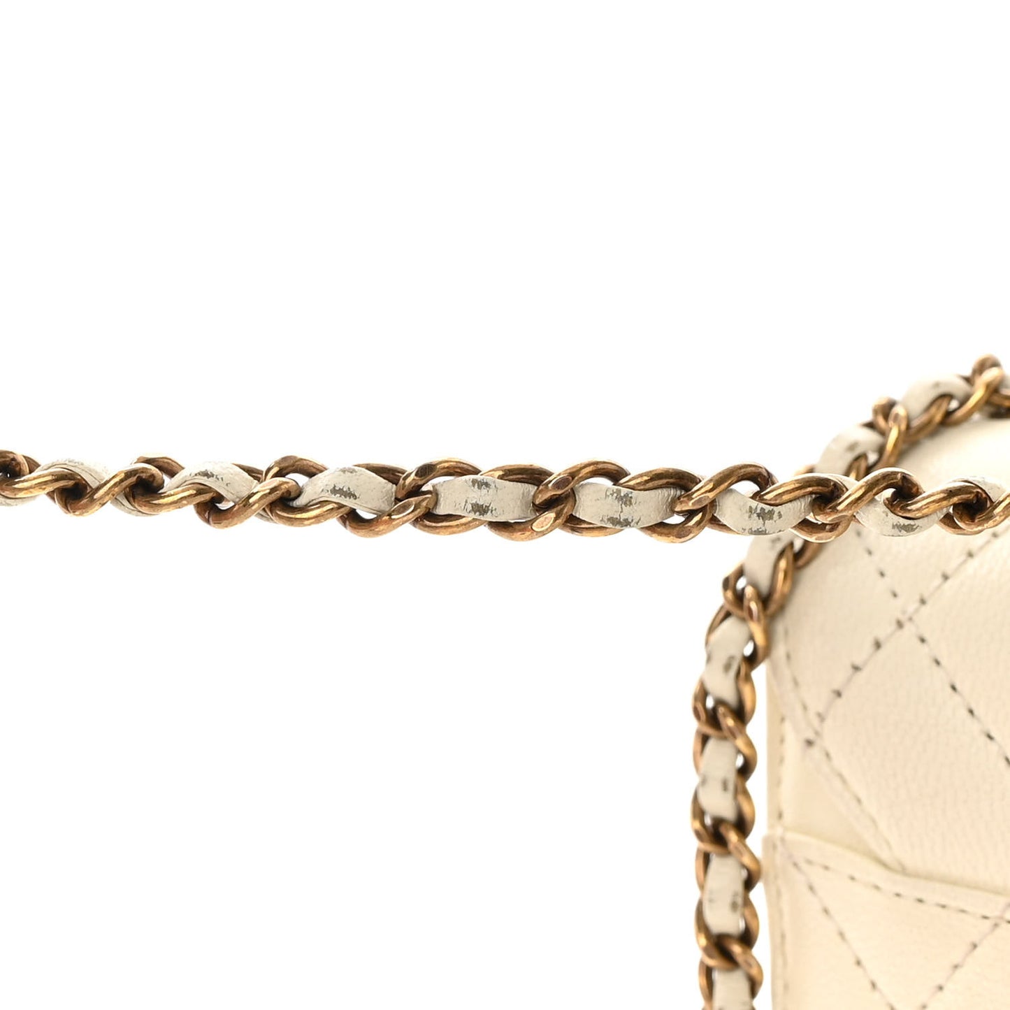 Sheepskin Quilted Beauty Lock Flap White
