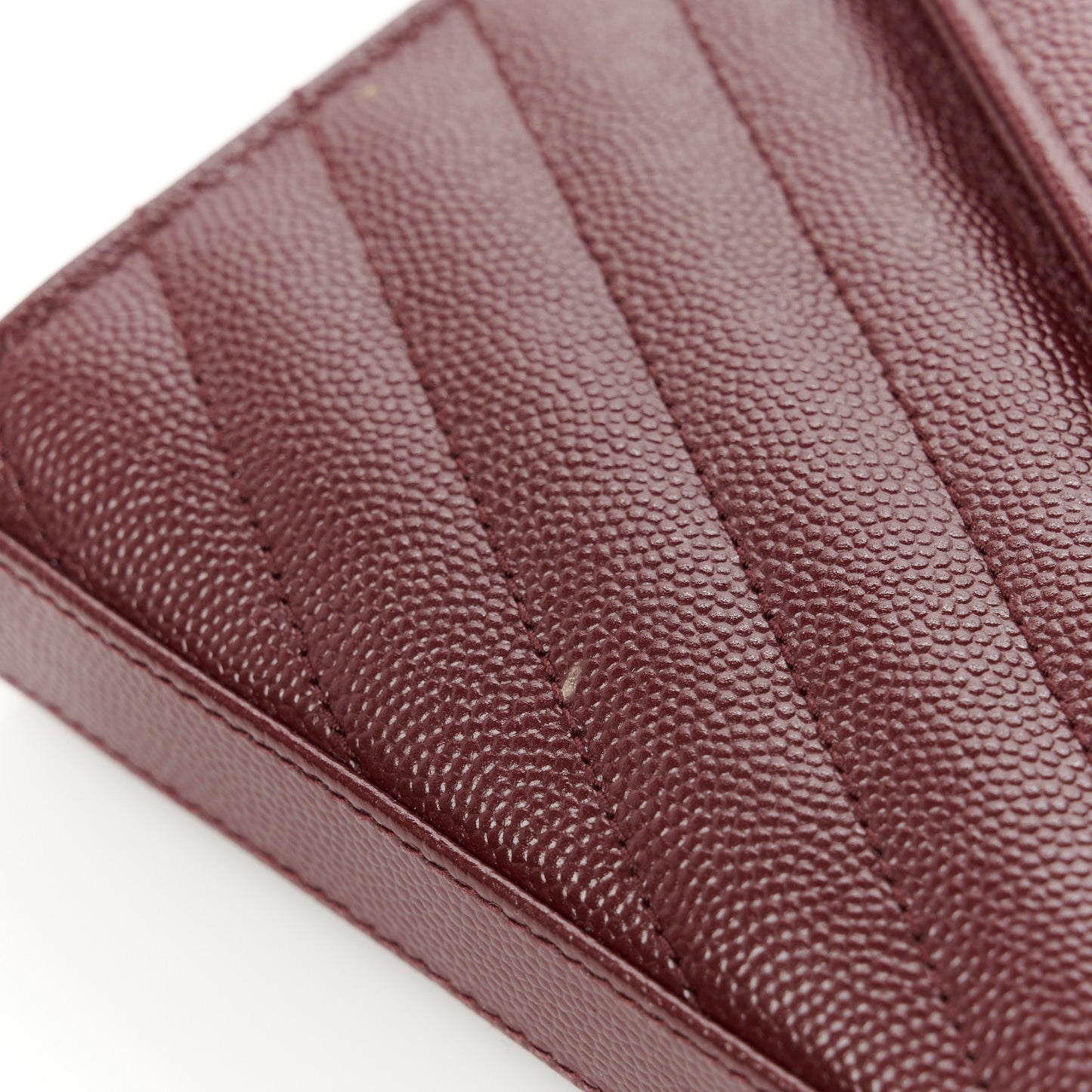 Grain De Poudre Matelasse Chevron Monogram Chain Wallet Rouge Legion