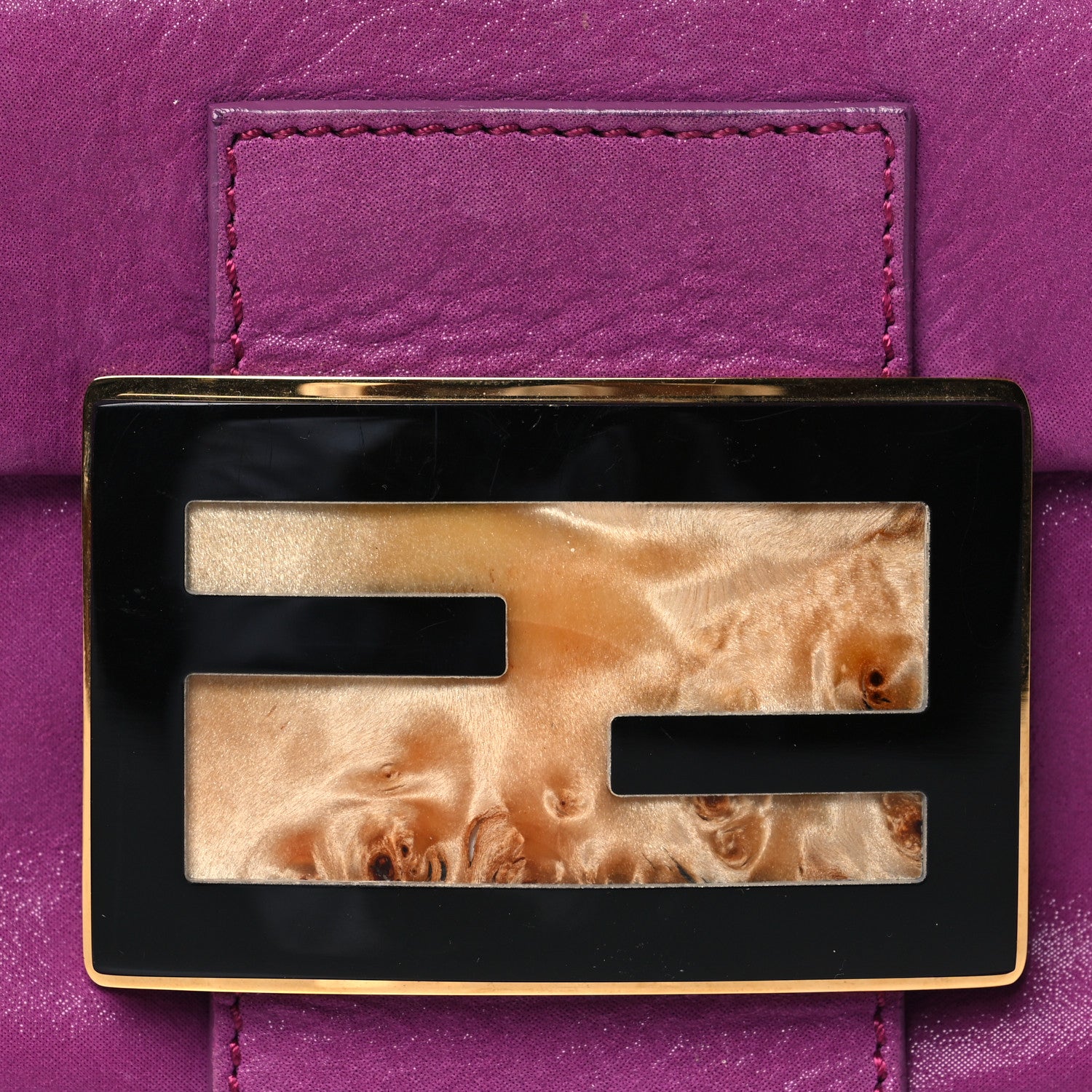 Fendi Vitello Savana Mini Baguette Cyclamen Turtle 8 of 13