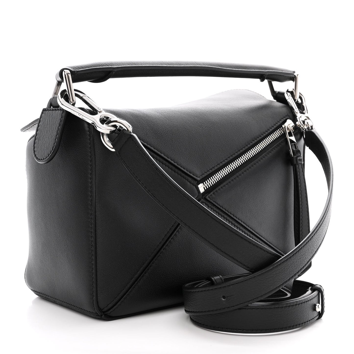Calfskin Small Puzzle Bag Black