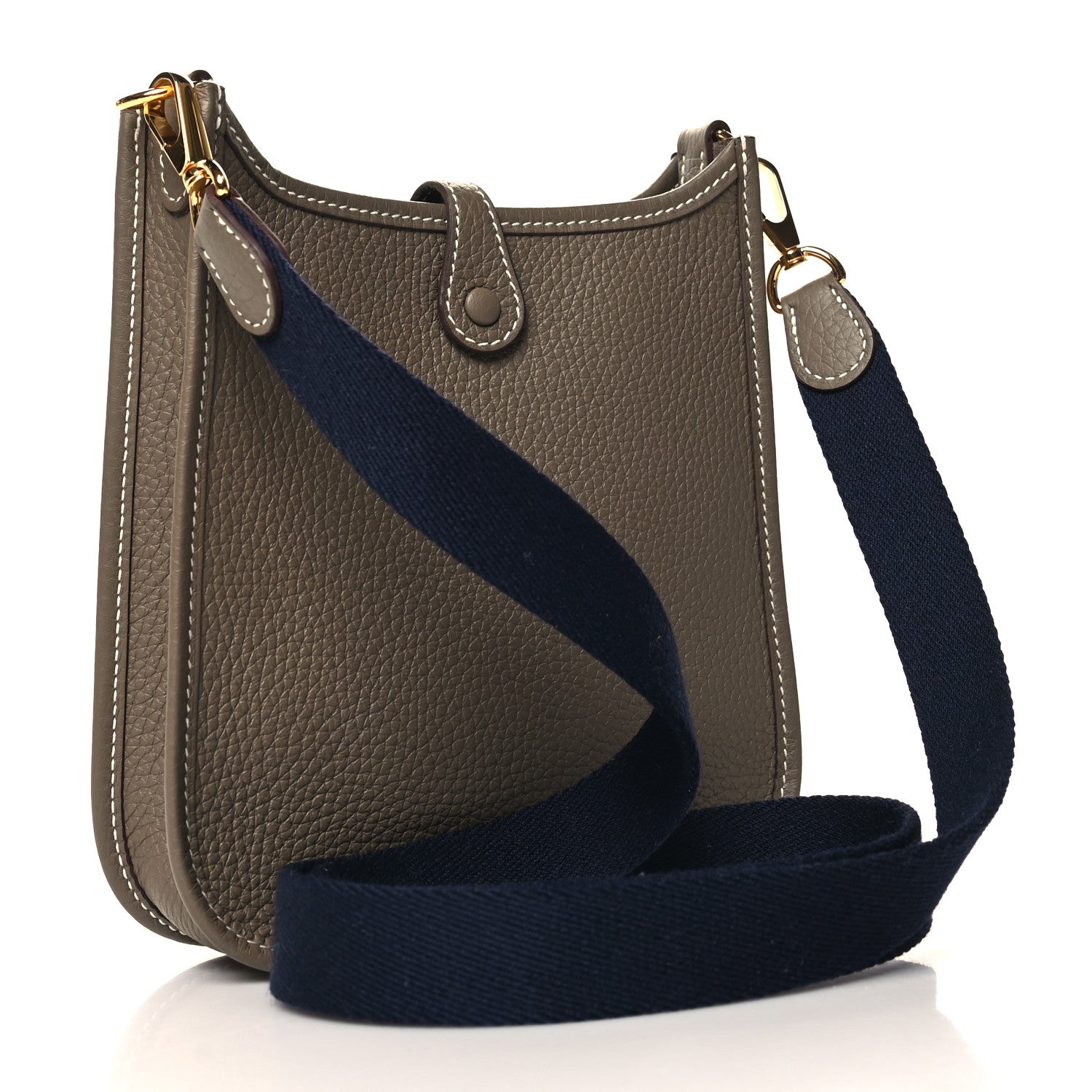 Hermes Taurillon Clemence Amazone Evelyne TPM Etoupe Bleu Indigo 3 of 10
