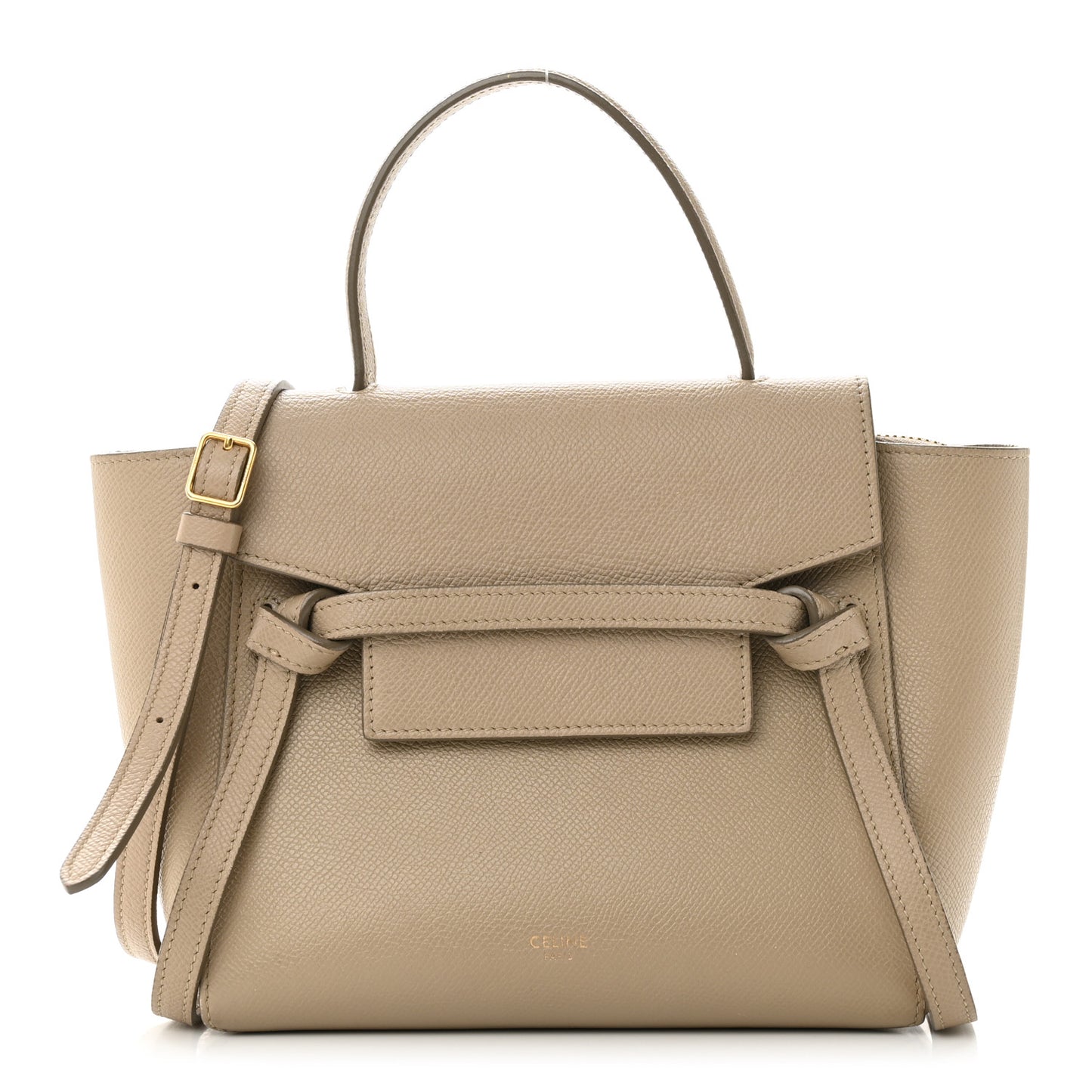 Grained Calfskin Nano Belt Bag Light Taupe
