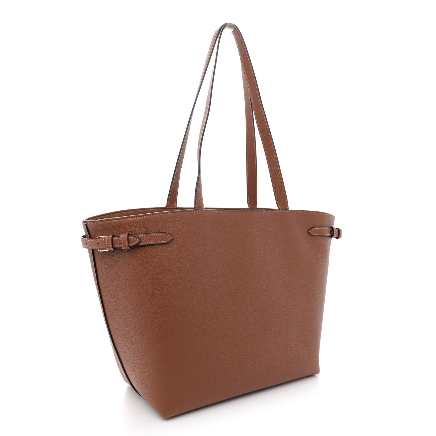 Grained Calfskin Triomphe Medium Cabas Anais  Tan