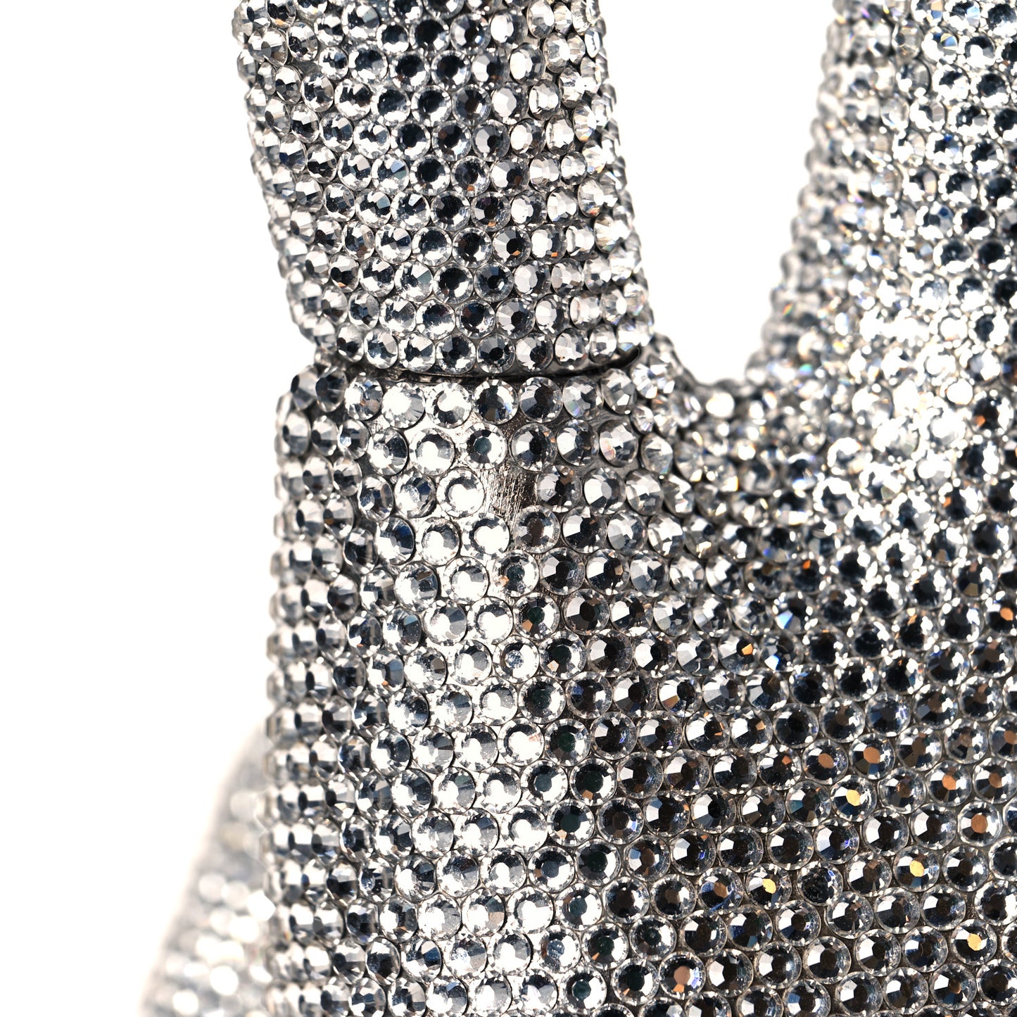 Swarovski Crystal War And Peace Minaudiere Clutch Silver