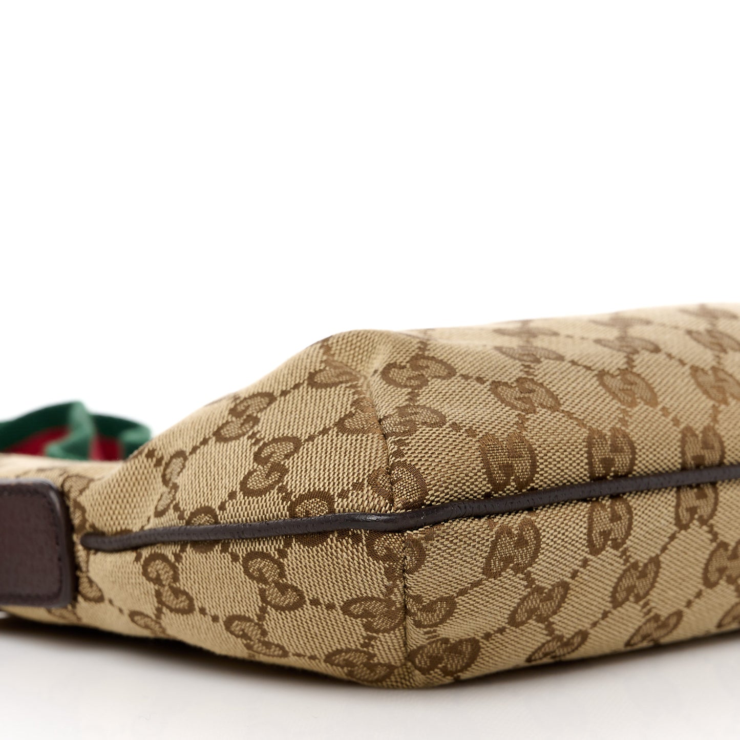 Monogram Web Small Flat Messenger Crossbody Dark Brown