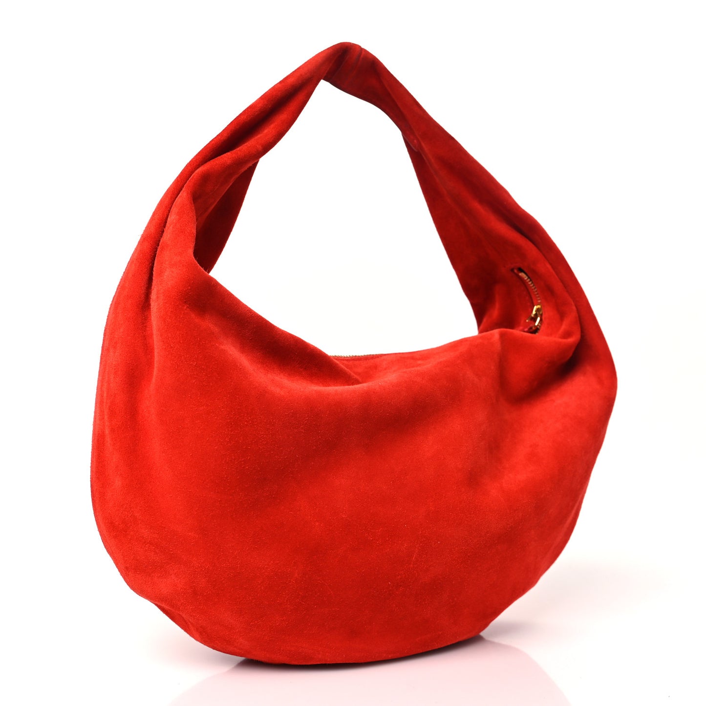 Suede Calfskin Medium Olivia Hobo Scarlet