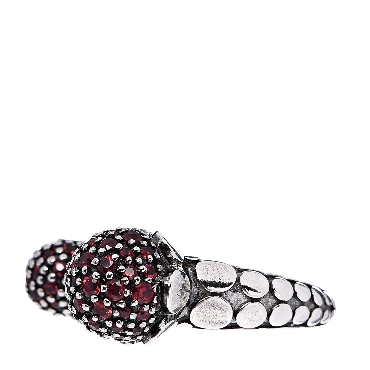 Sterling Silver Garnet Dot Bypass Ring 55 7.25