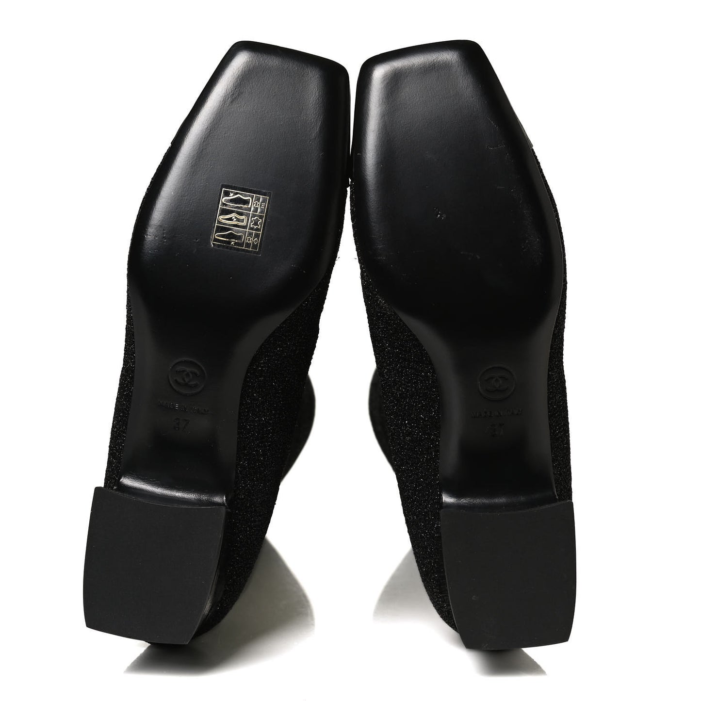 Glitter Patent Cap Toe High Boots 37 Black