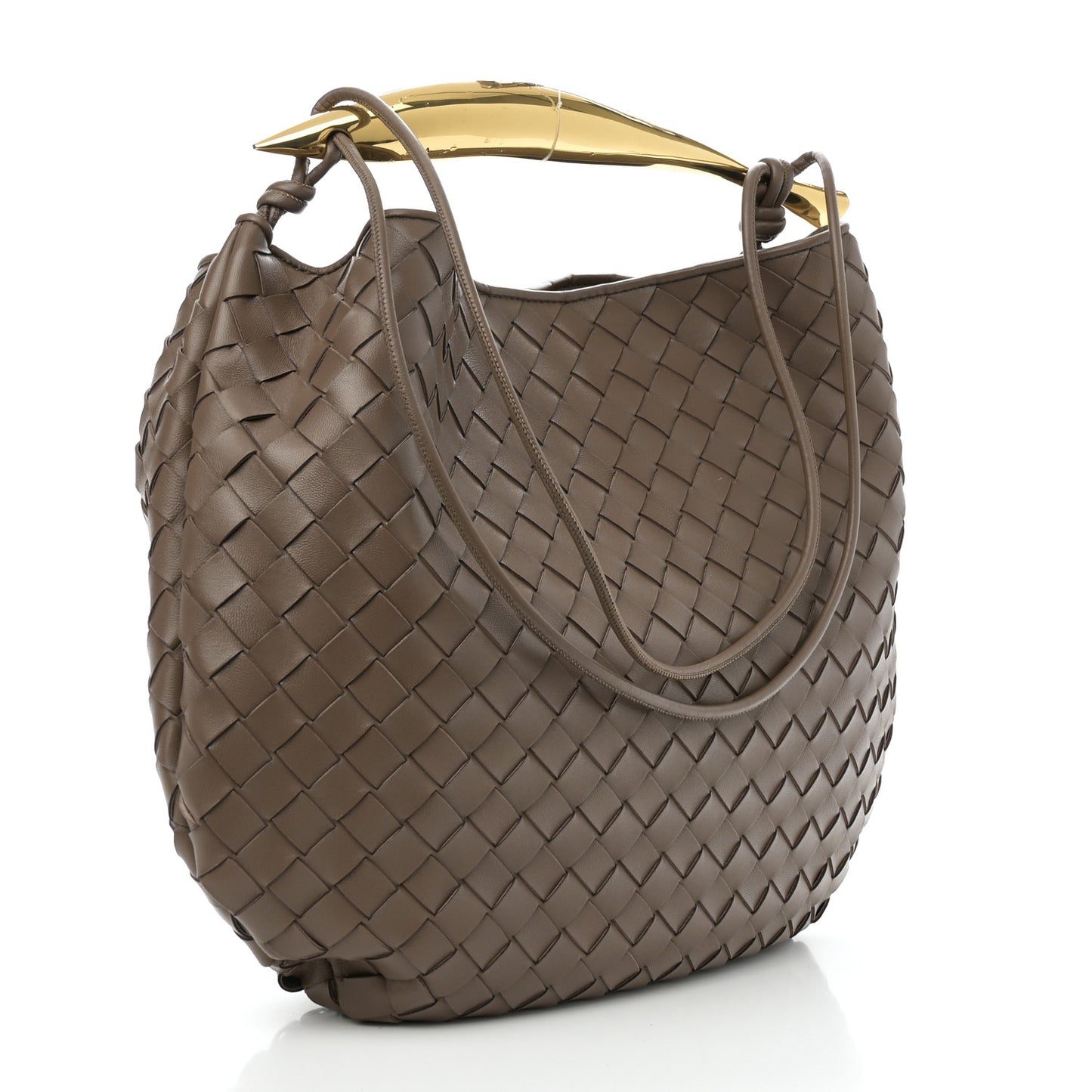 Nappa Intrecciato Medium Sardine Bag Taupe Grey