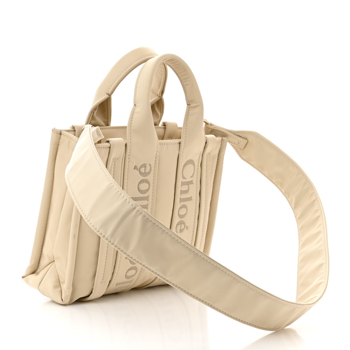 Nylon Small Woody Tote Taupe