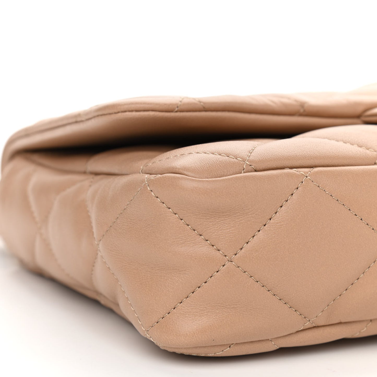 Lambskin Quilted Large CC Funky Town Flap Beige