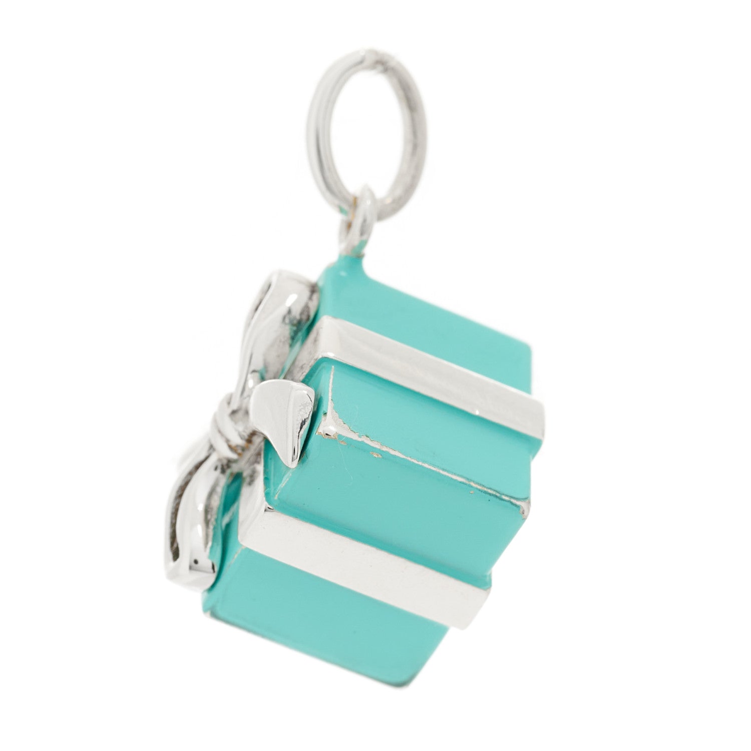 Tiffany Sterling Silver Enamel Gift Box Charm Blue 3 of 6