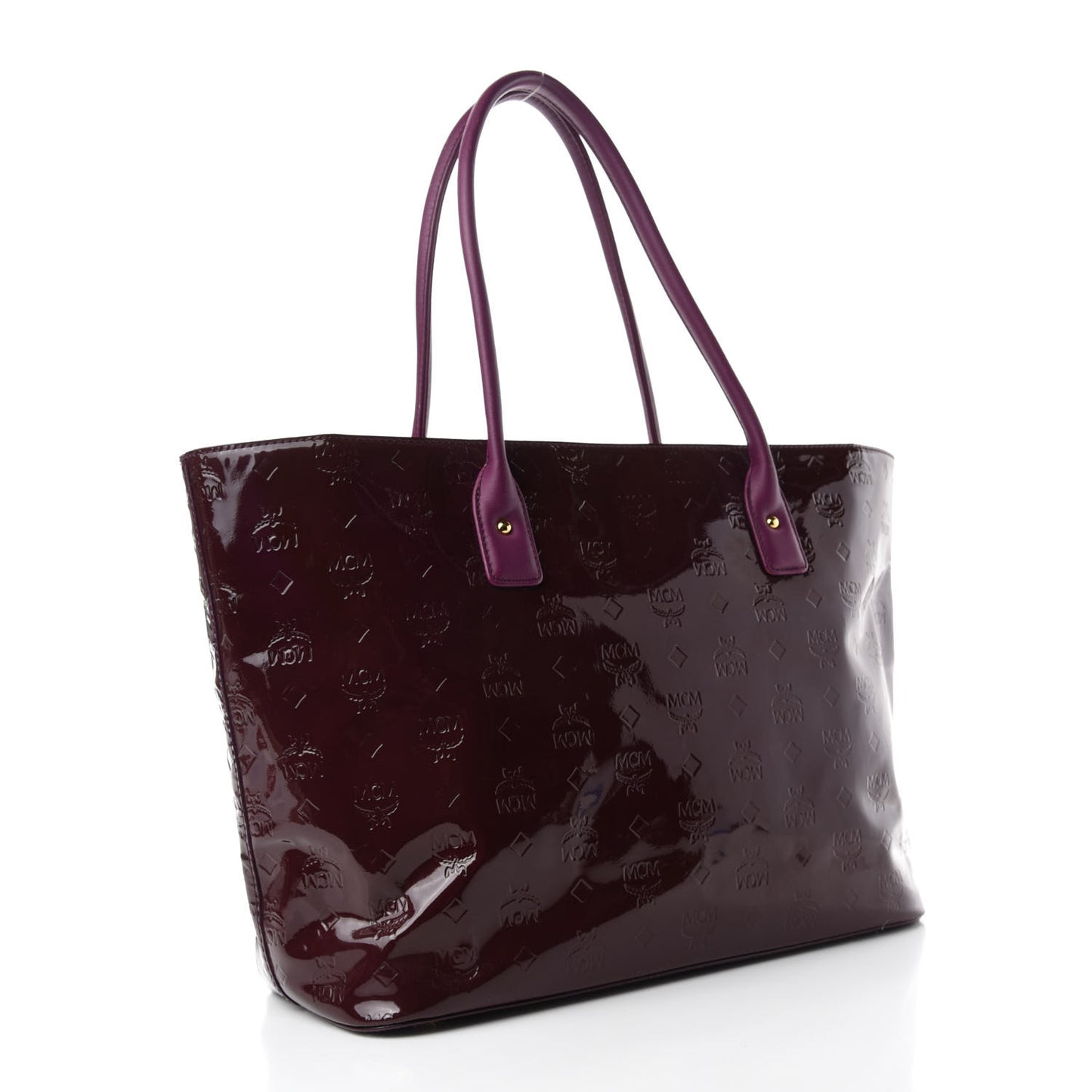 Patent Monogram Tote Burgundy
