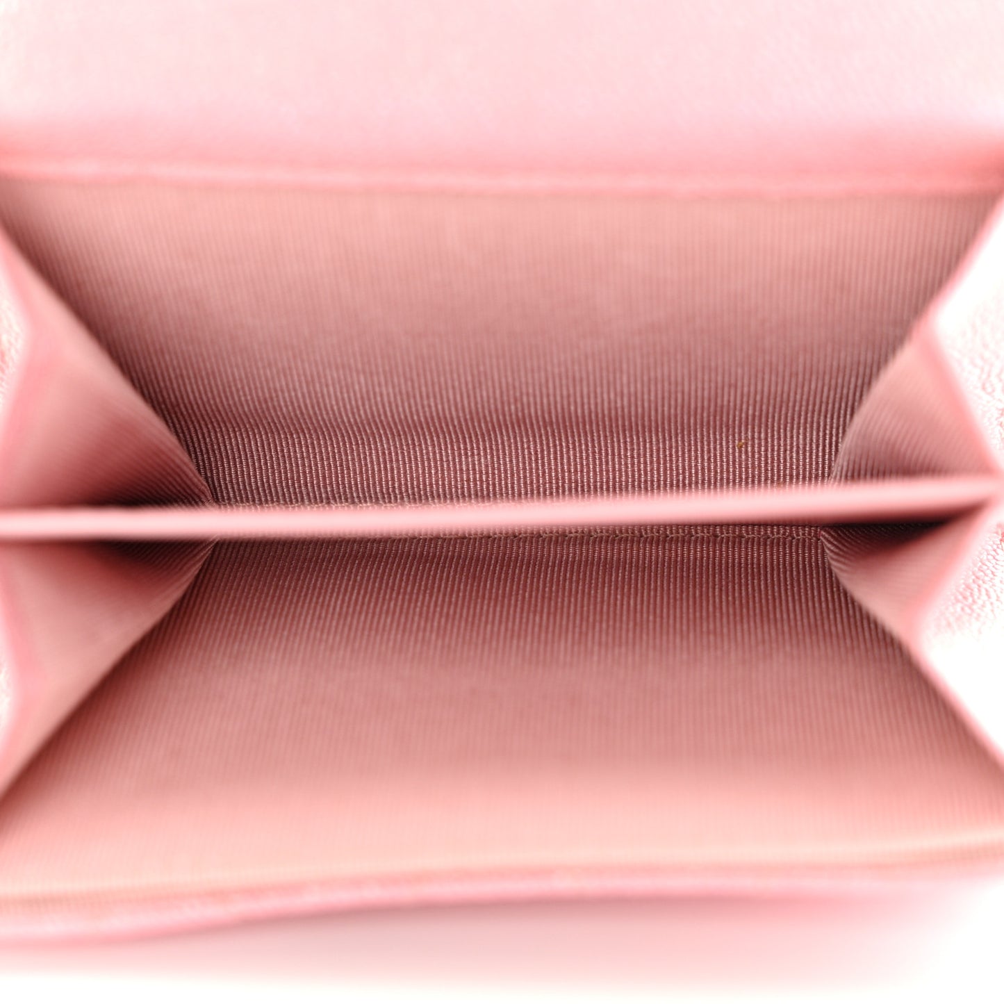 Iridescent Caviar Flap Quilted Card Holder Wallet Pink