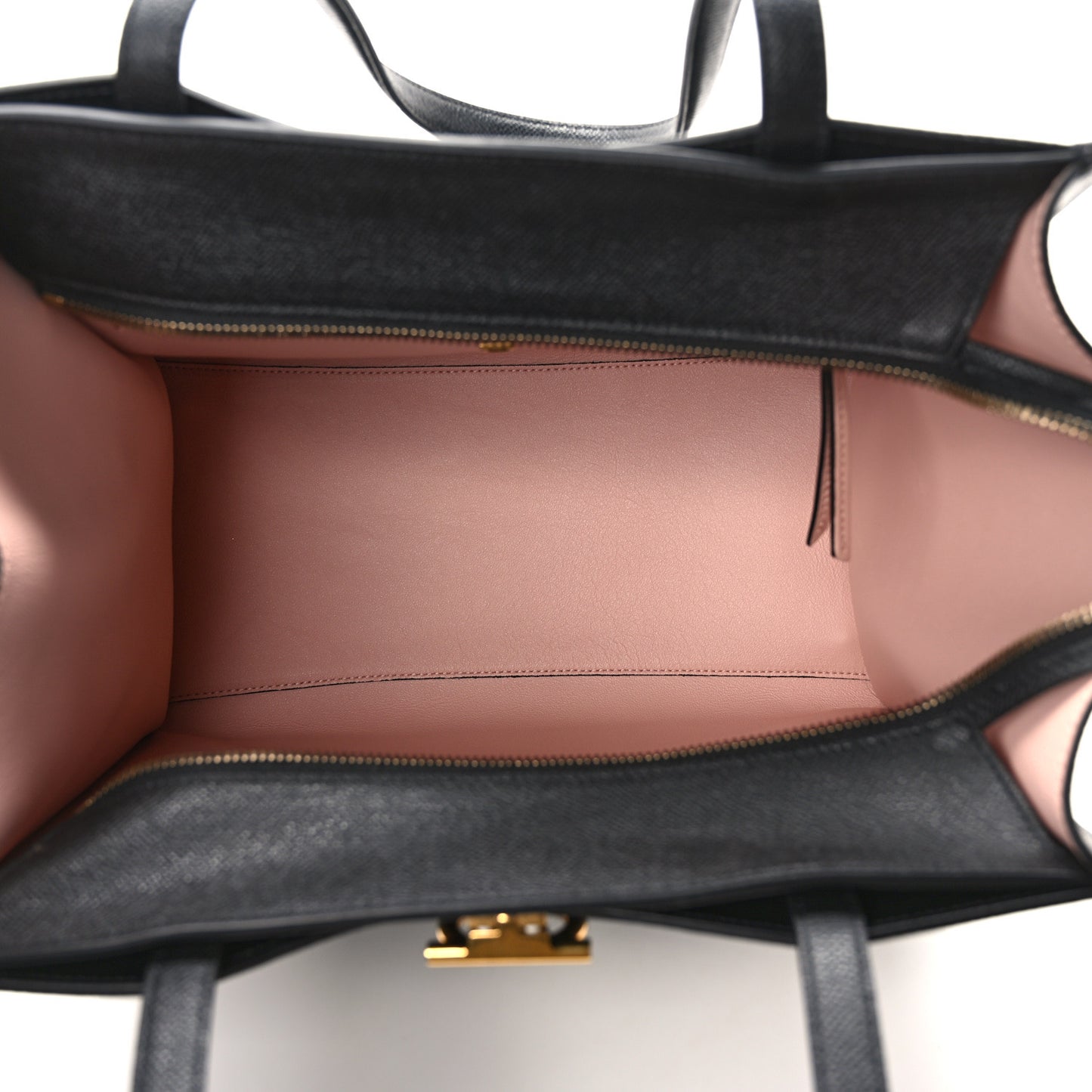 Grainy Calfskin Gemini Tote Black Bonbon