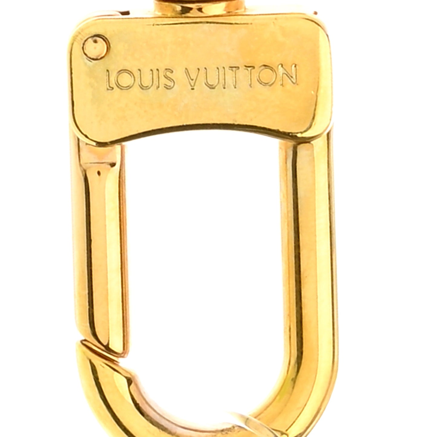 Brass Enamel Fleur De Monogram Bag Charm Chain Gold
