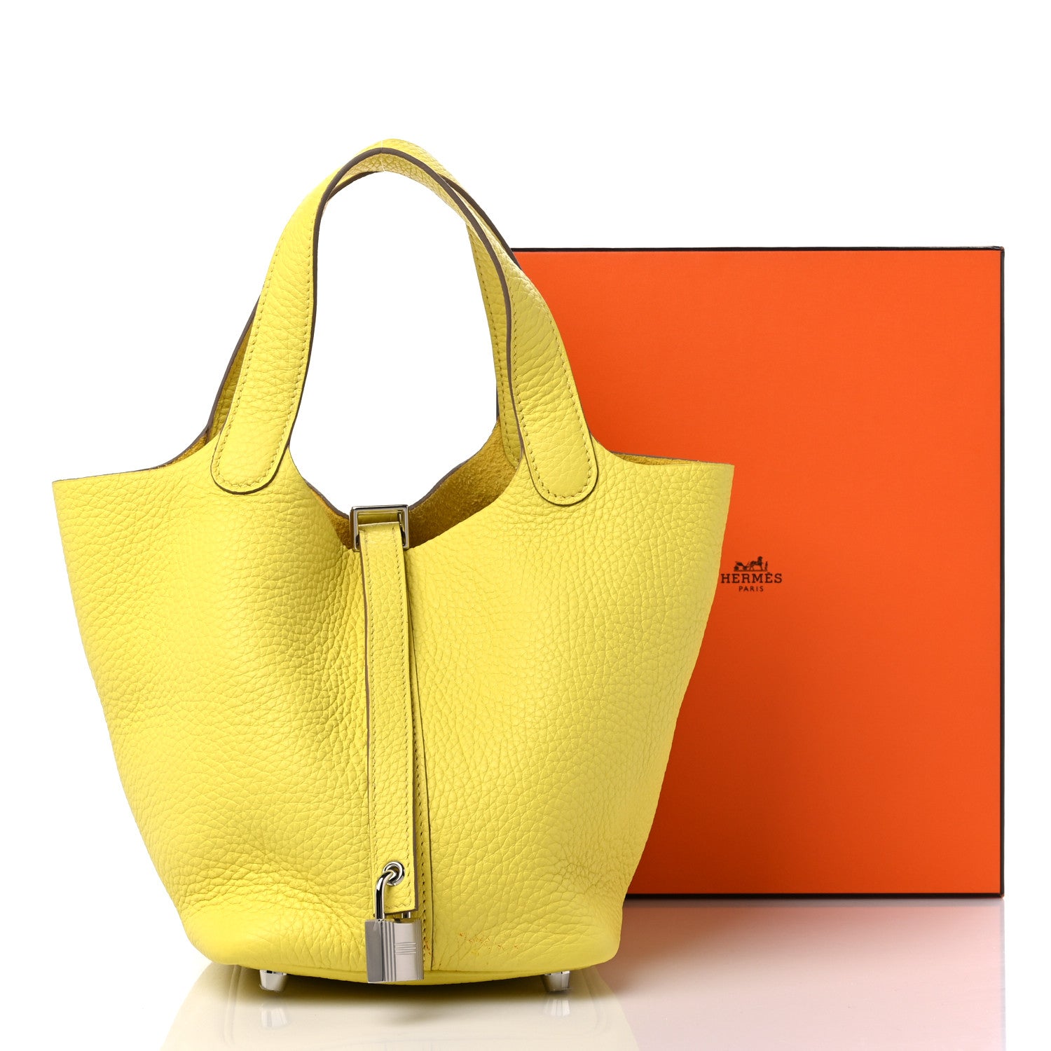 Hermes Taurillon Clemence Picotin Lock 18 PM Lime 11 of 11