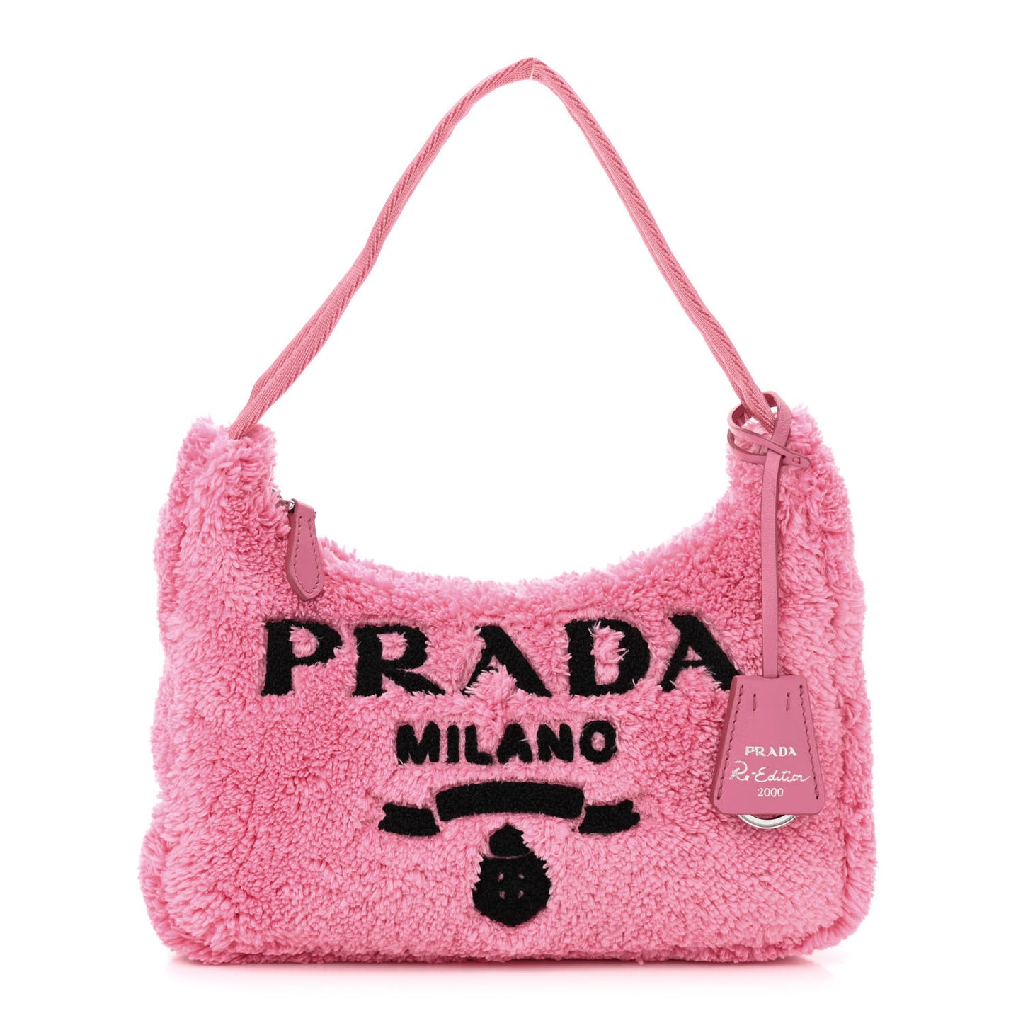 Terry Cloth Mini Re-Edition 2000 Bag Petalo Black