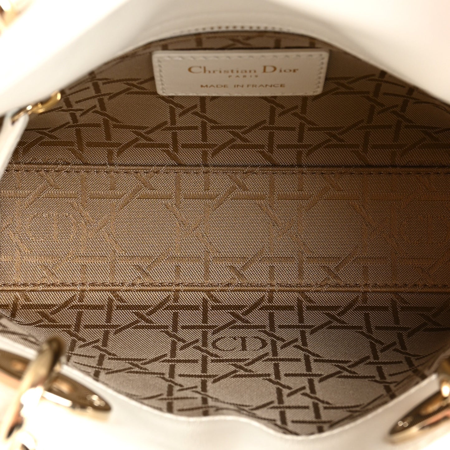 Lambskin Cannage Mini Lady Dior White