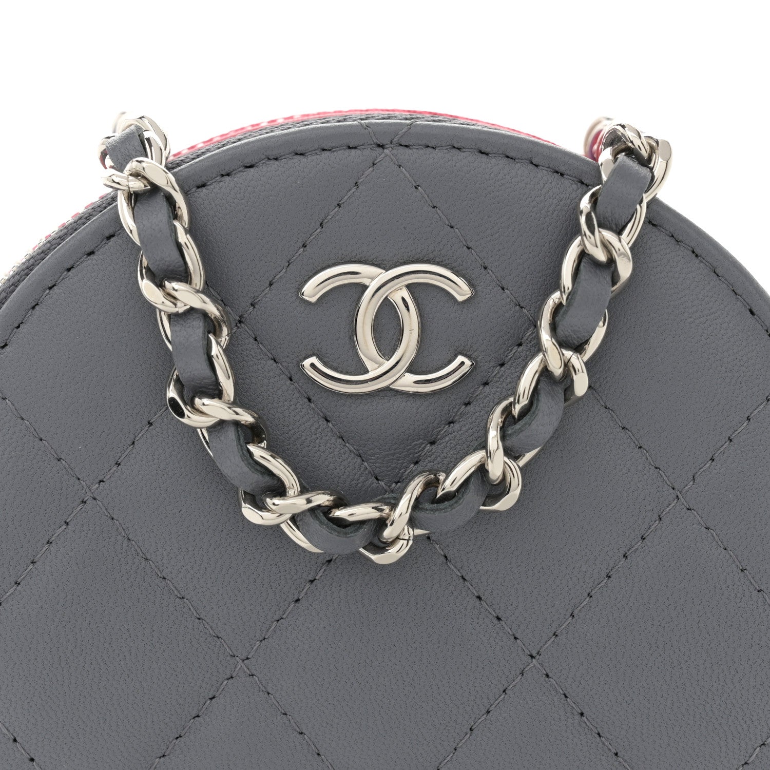 Chanel Lambskin Quilted Round Clutch With Chain Multicolor 9 of 14
