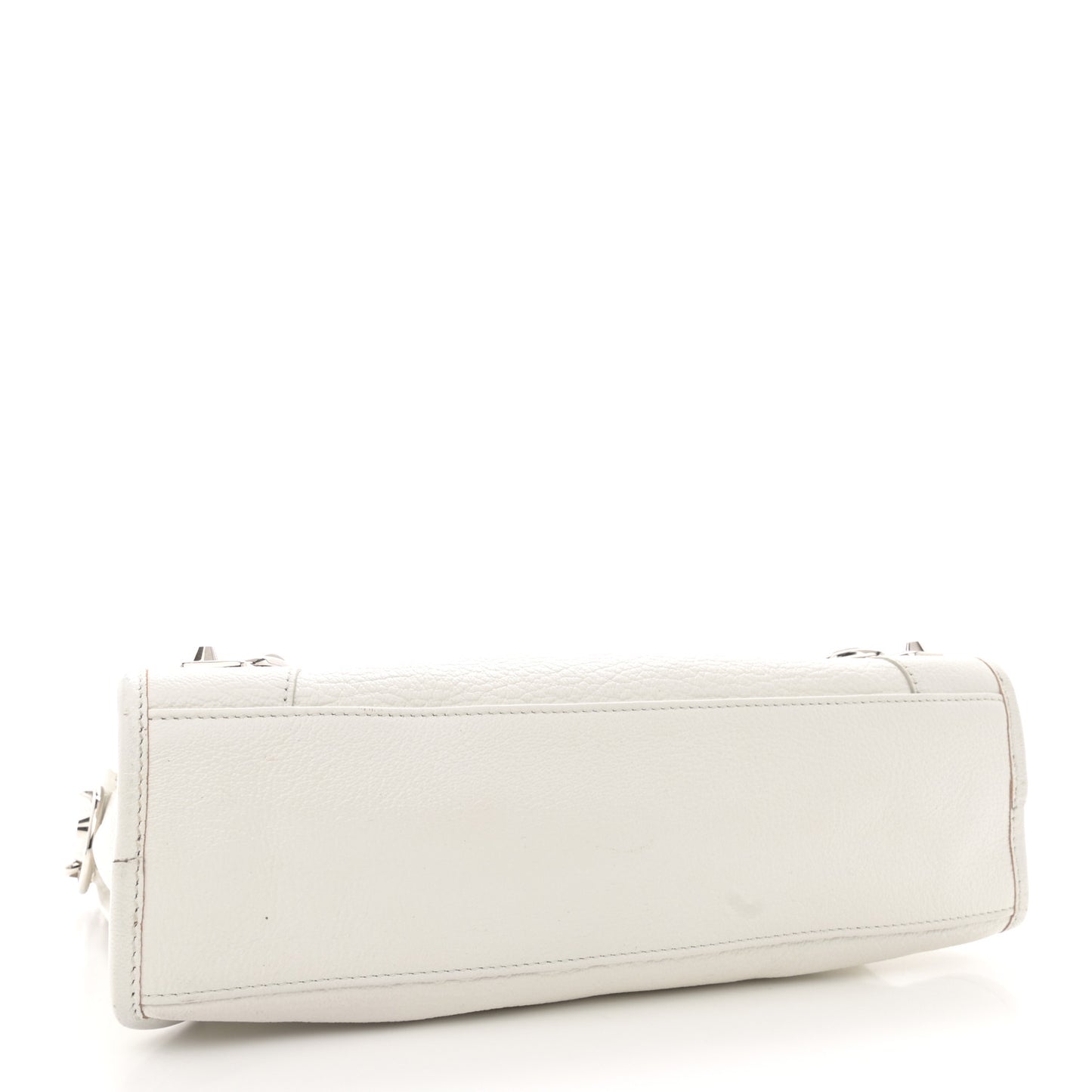 Chevre Silver Metallic Edge Hardware S City White