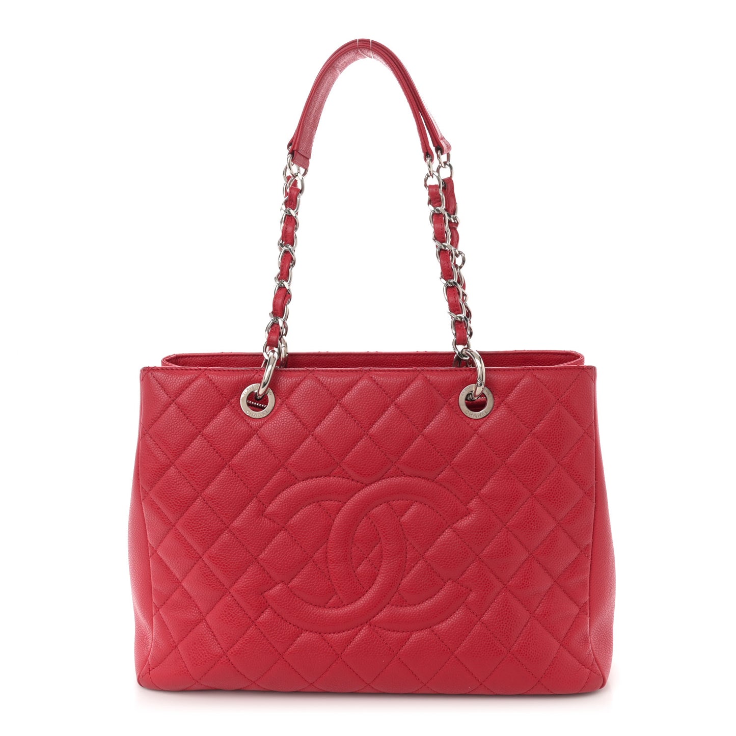 Caviar Quilted Grand Shopping Tote GST Red