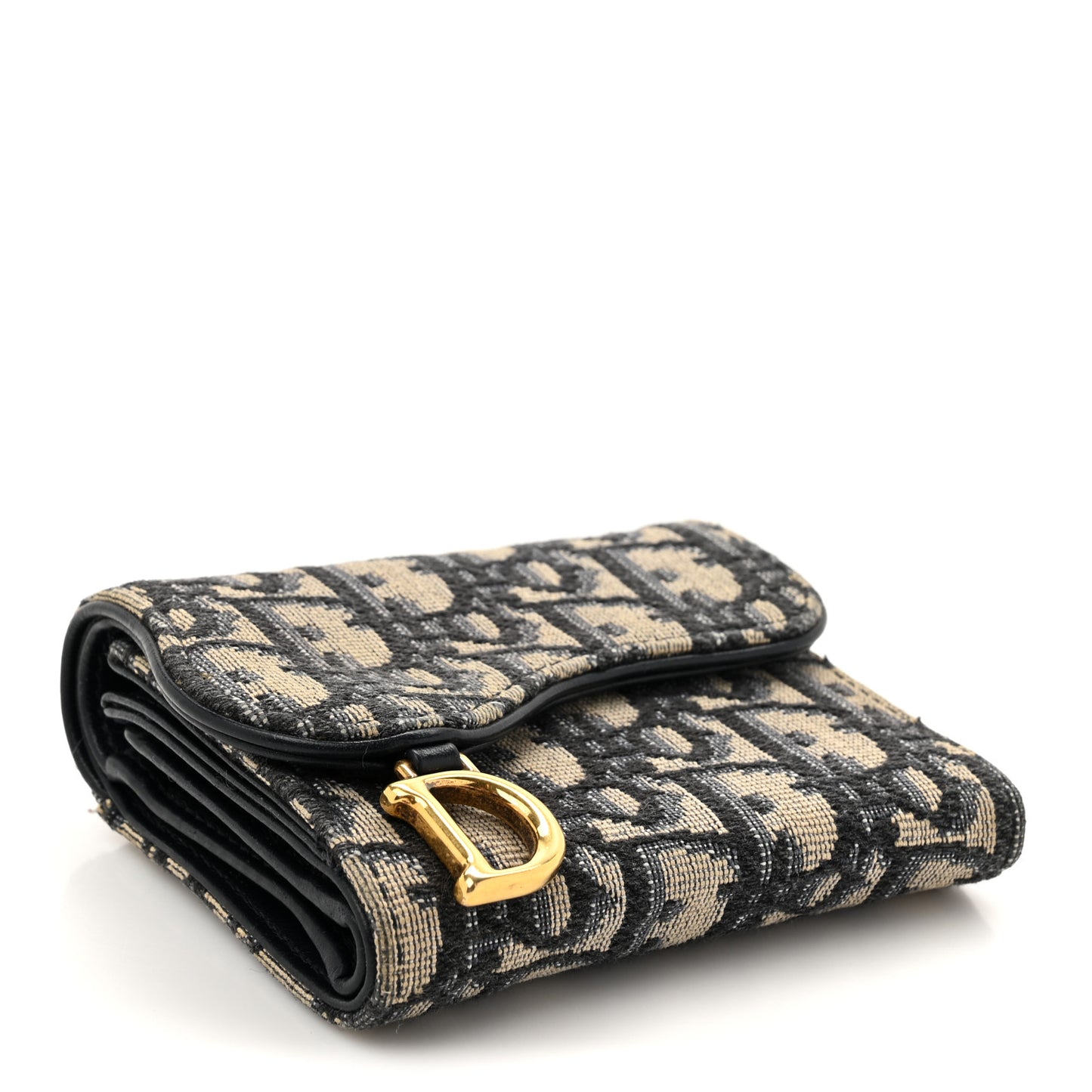 Oblique Saddle Lotus Wallet Blue