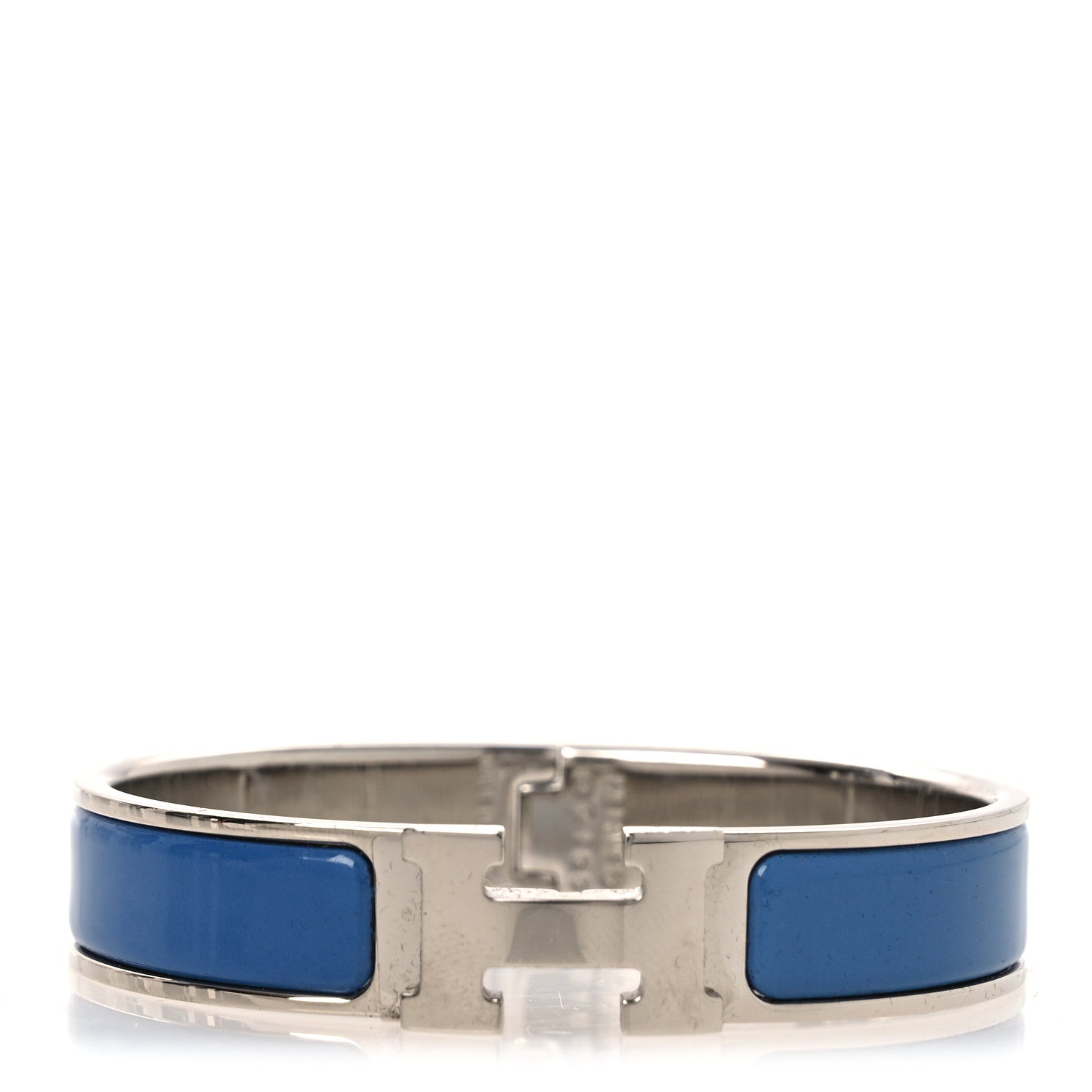 Hermes Enamel Narrow Clic Clac H Bracelet PM Bleu Turquin 1907734