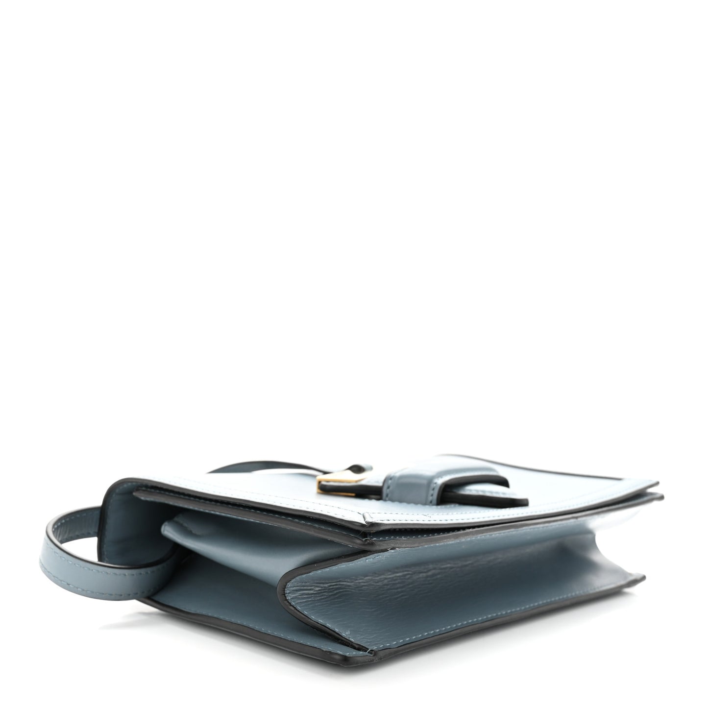 Calfskin Medium Barcelona Shoulder Bag Stone Blue