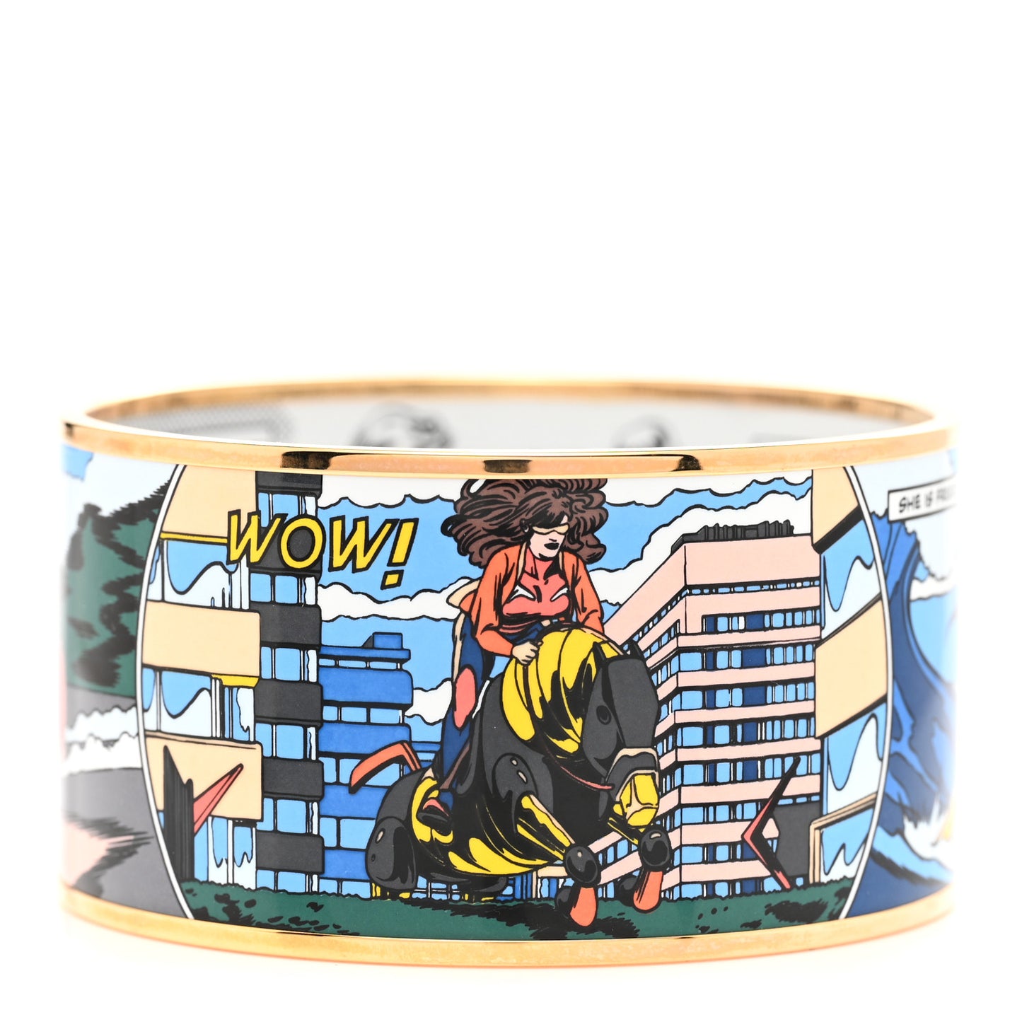 Enamel Printed Extra Wide Dessus Dessous Wow Bracelet