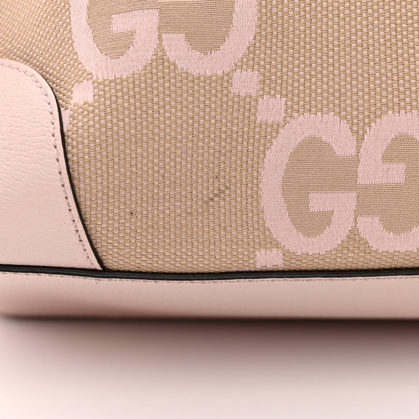 Monogram Jumbo GG Textured Dollar Calfskin Medium Ophidia Shopping Tote Beige Perfect Pink