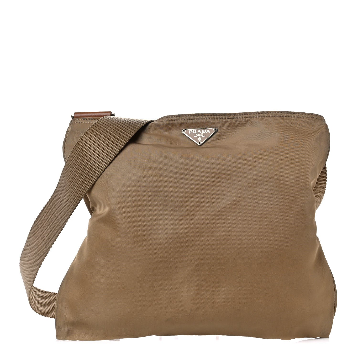 Prada Nylon Vela Flat Messenger Bag Tabacco 1 of 17