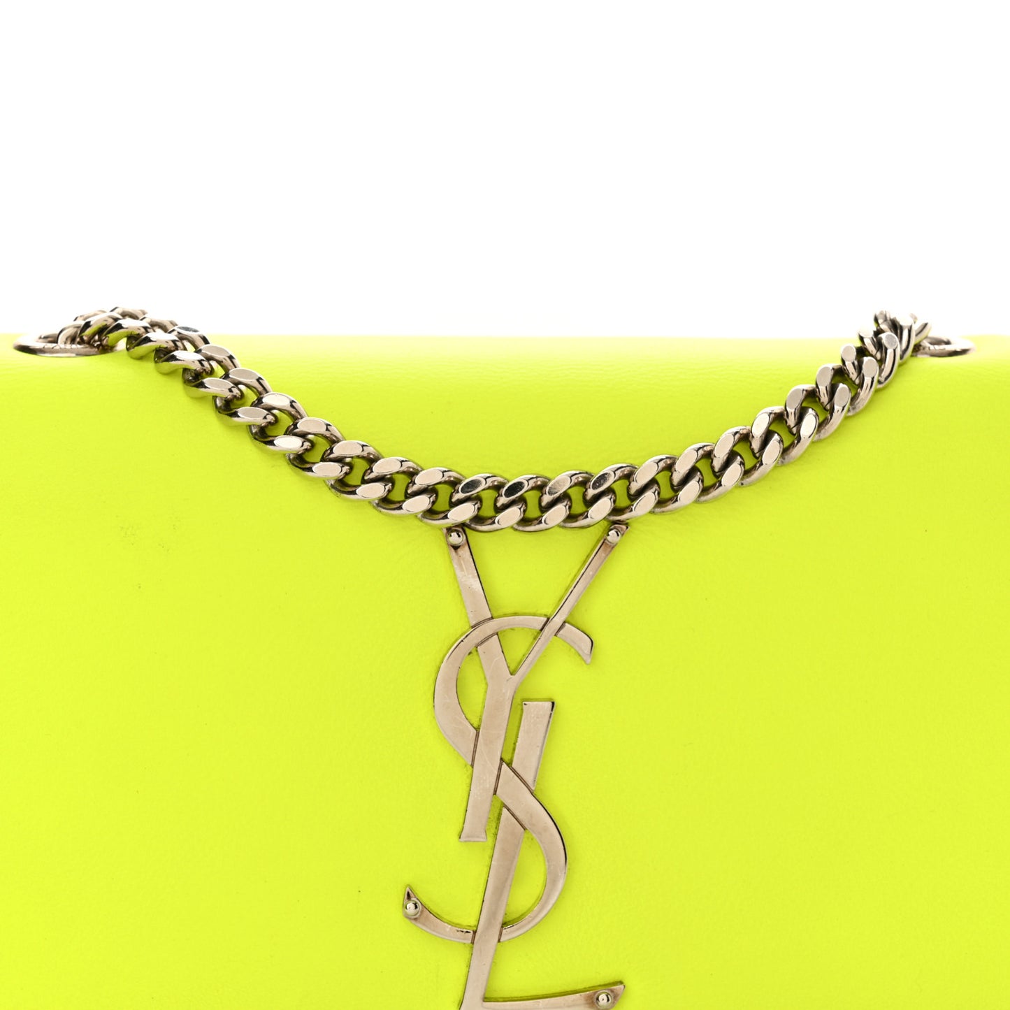Smooth Calfskin Small Monogram Kate Satchel Neon Yellow