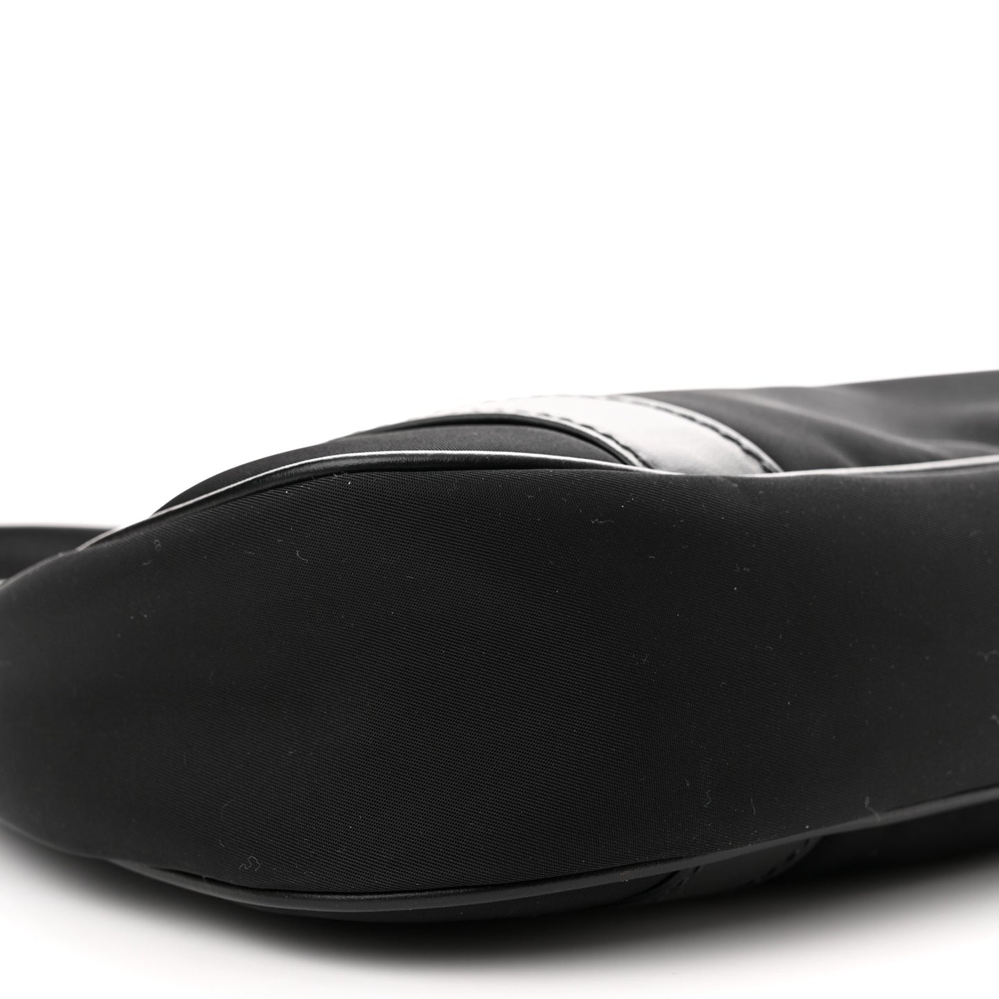 Tessuto Nylon Soft Calfskin Shoulder Bag Black