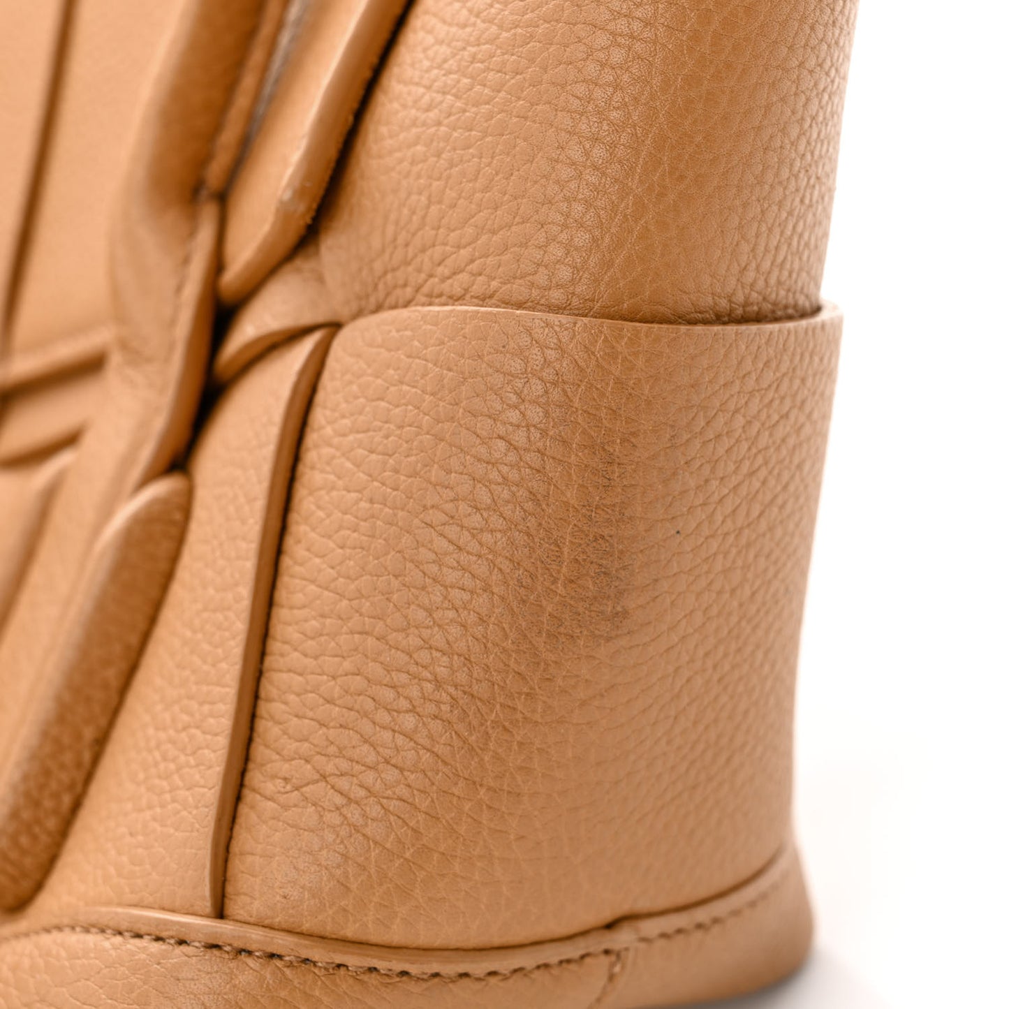 Grained Calfskin Maxi Intrecciato Mini Arco Caramel