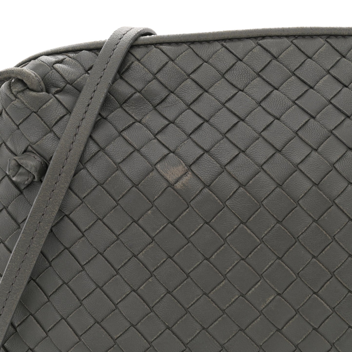 Nappa Intrecciato Nodini Crossbody Messenger New Light Grey