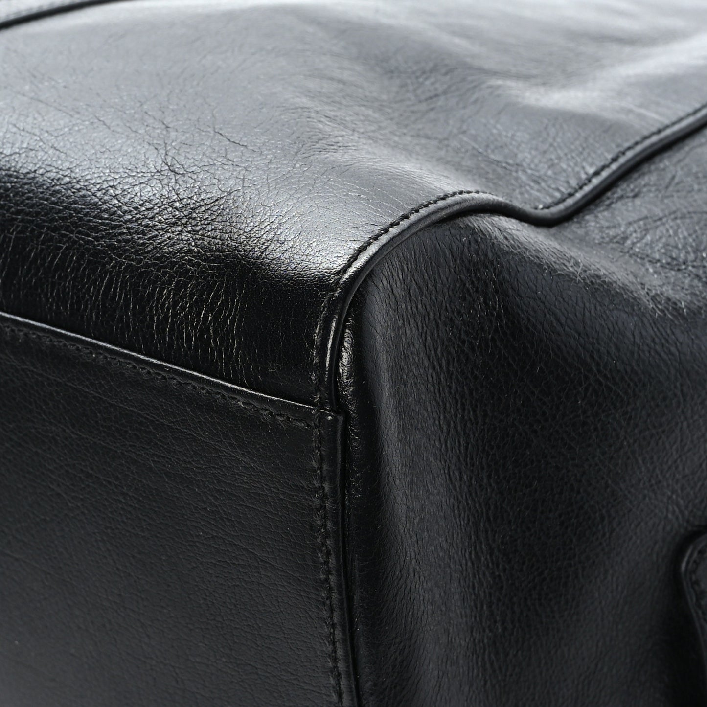 Calfskin Monochrome Medium Double G Tote Bag Black