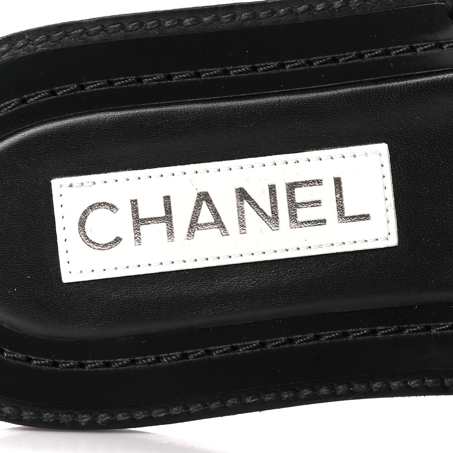 Raffia Crystal CC Mules Sandals 38.5 Black