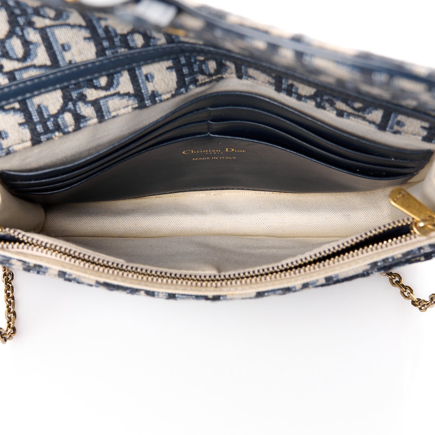 Oblique Saddle Chain Pouch Blue