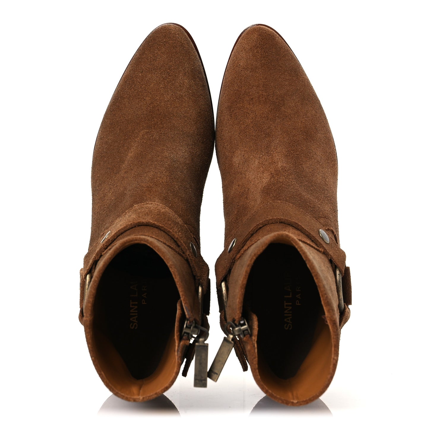 Suede Curtis Harness Ankle Booties 37 Noisette