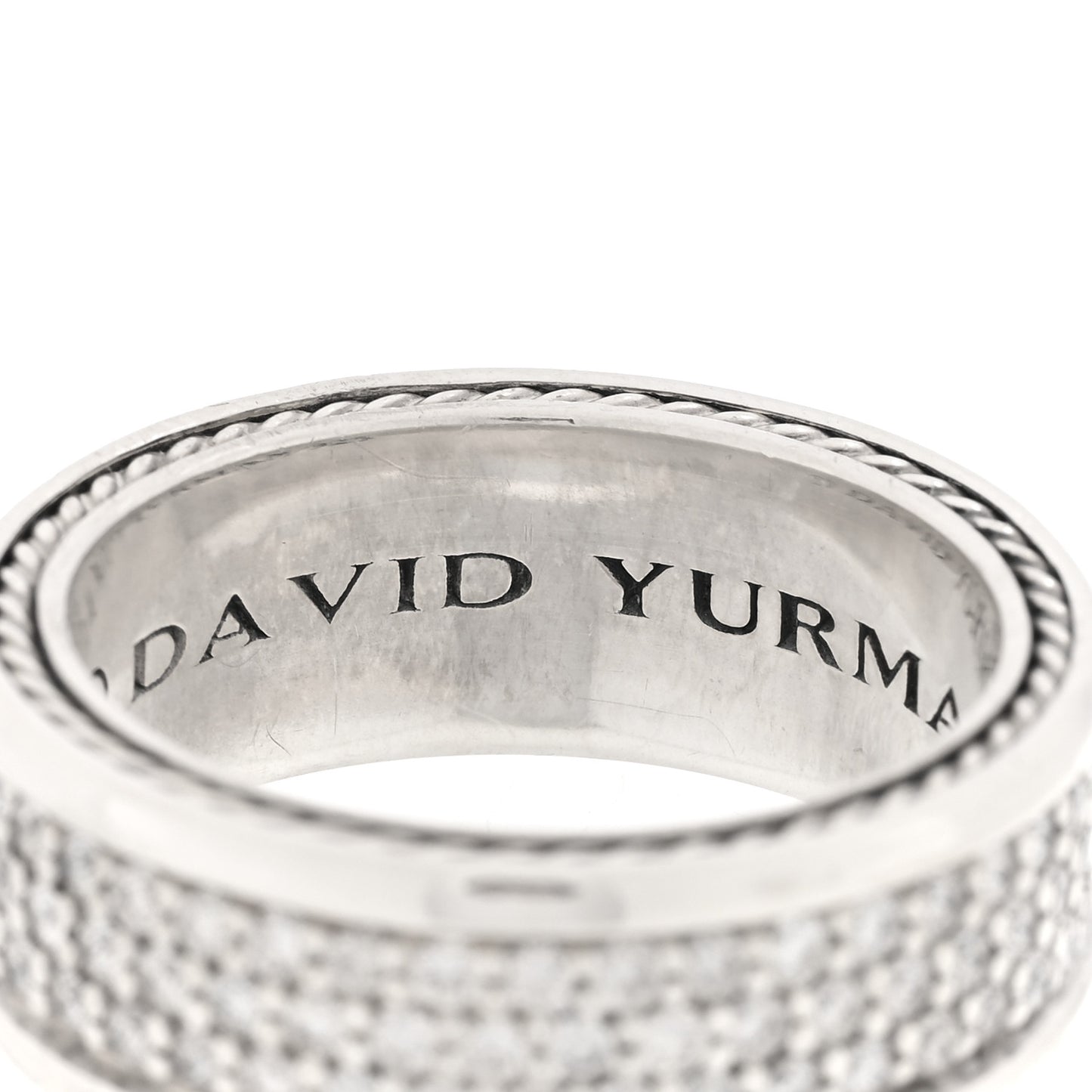 Sterling Silver Diamond Streamline Three-Row Band Ring 63 10.25