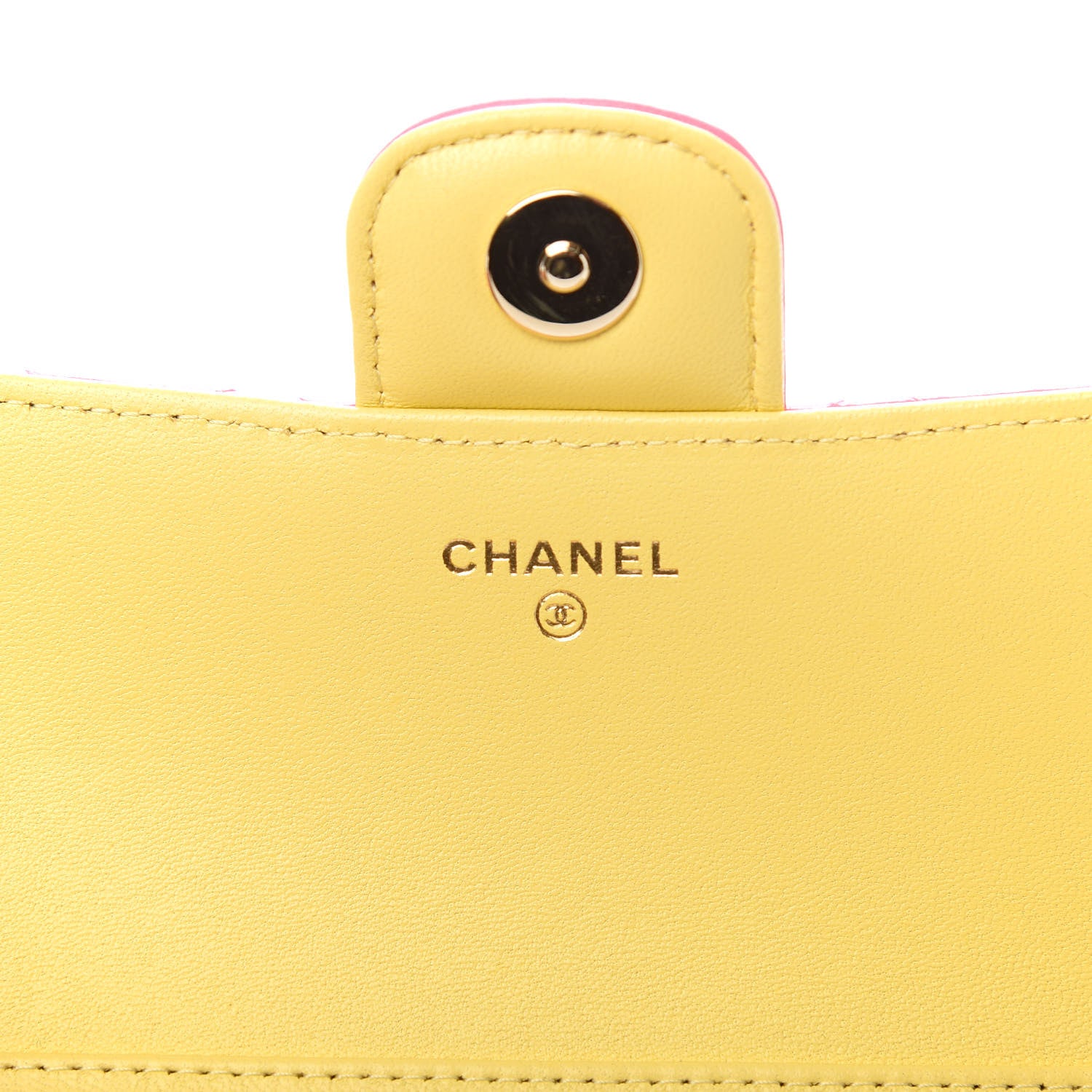 Chanel Lambskin Quilted Glasses Case With Chain Pink Yellow 8 of 11