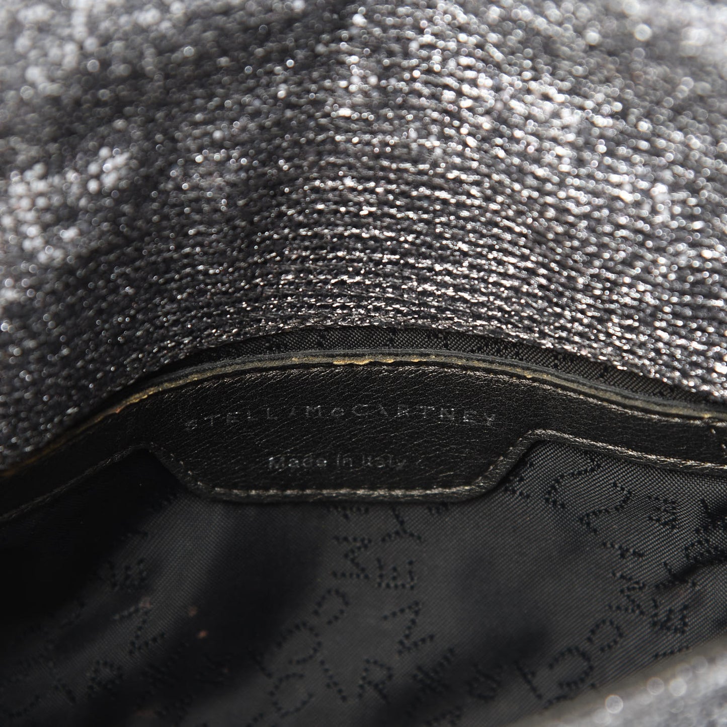 Metallic Woven Raffia Falabella Crossbody Bag Silver