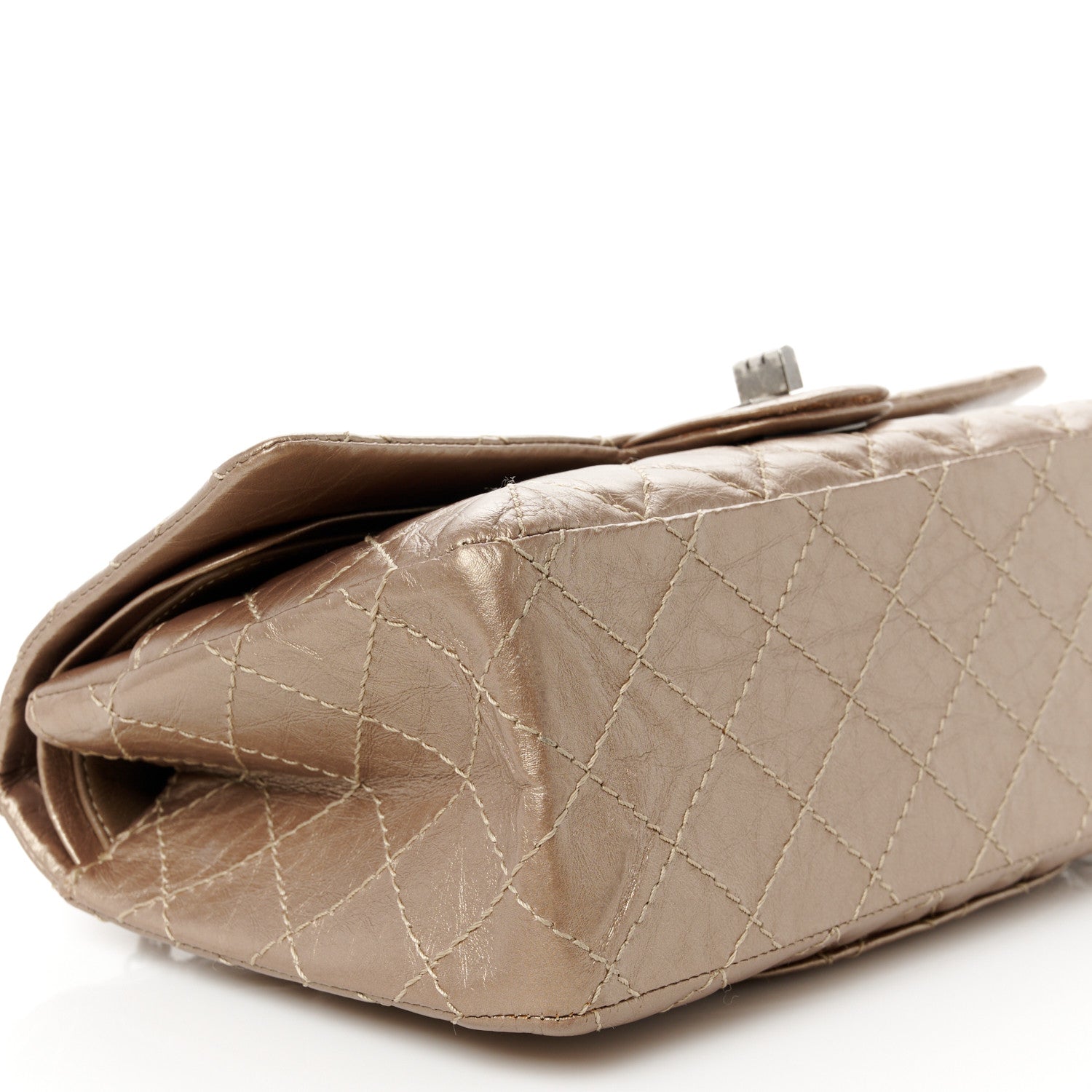 Chanel Metallic Aged Calfskin Quilted 2.55 Reissue 225 Flap Dark Gold 10 of 13
