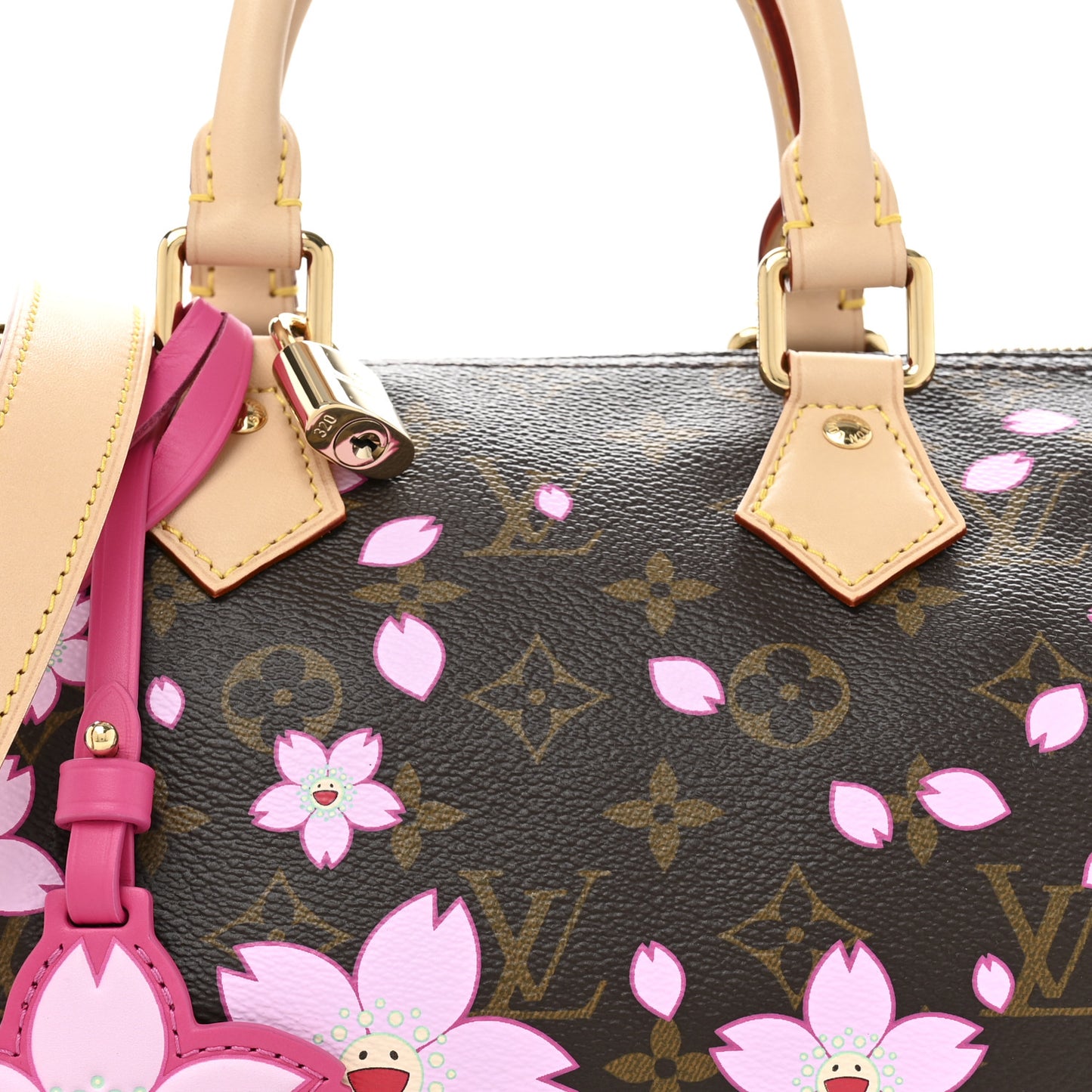 LV X TM Monogram Cherry Blossom Speedy Bandouliere 25 Sakura Brown
