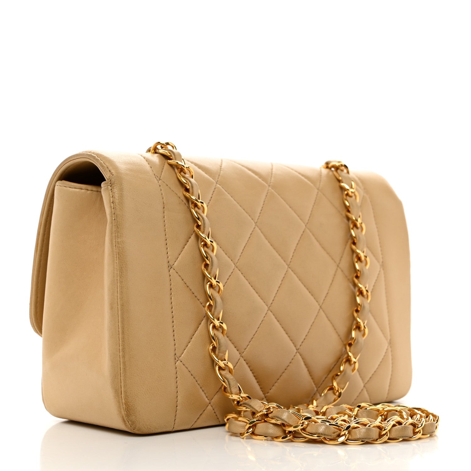 Chanel Lambskin Quilted Small Single Flap Beige 2 of 12