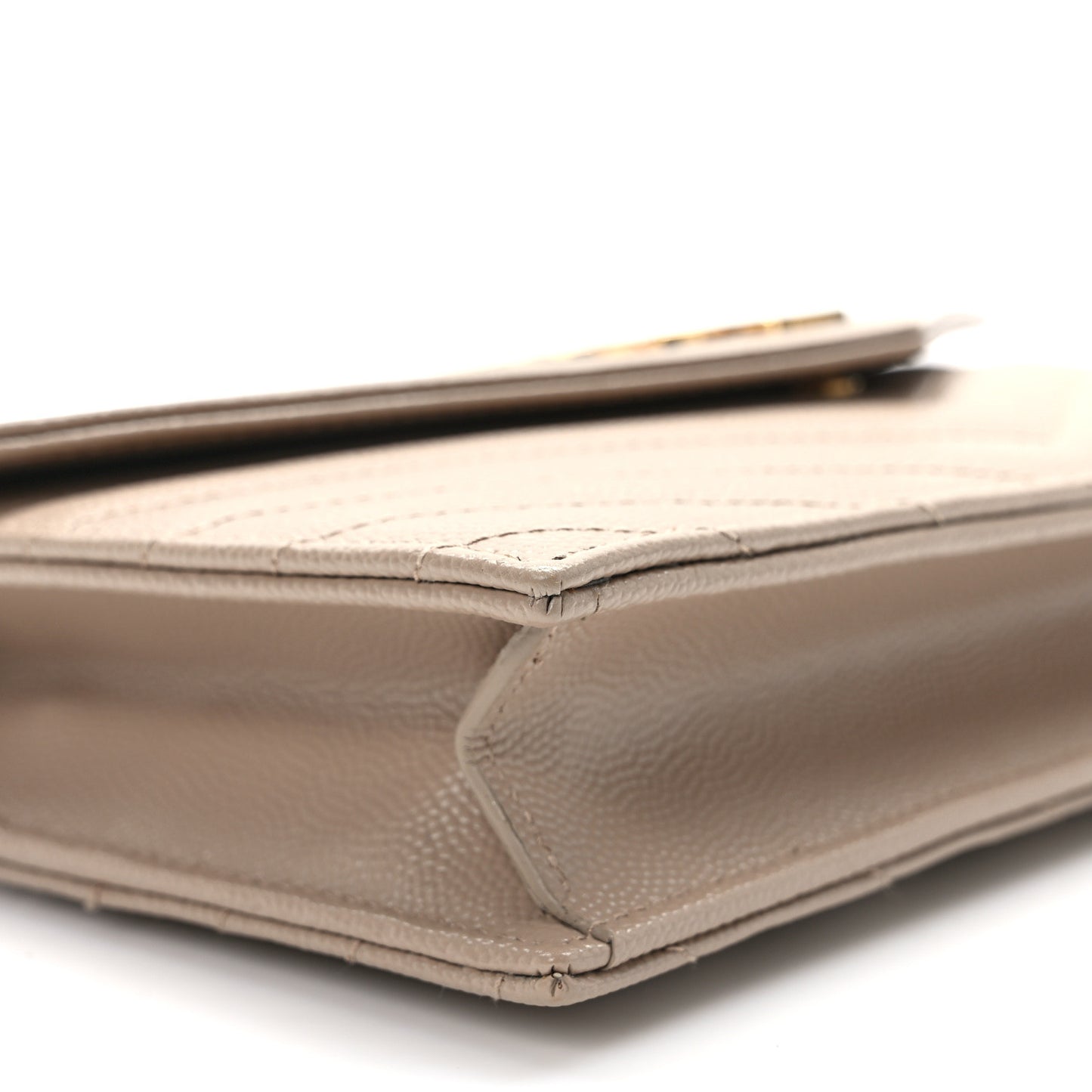 Grain De Poudre Matelasse Chevron Monogram Envelope Chain Wallet Nude Powder