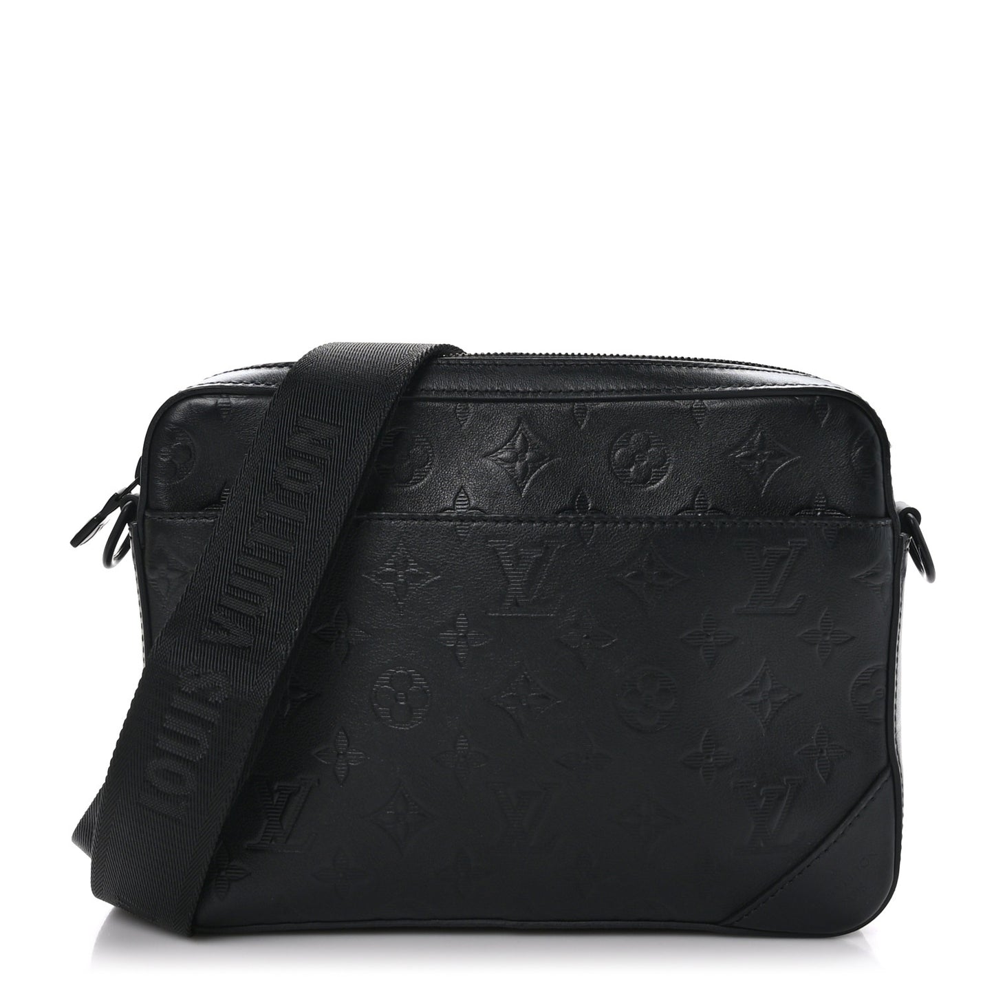 LOUIS VUITTON Calfskin Monogram Shadow Duo Messenger Black