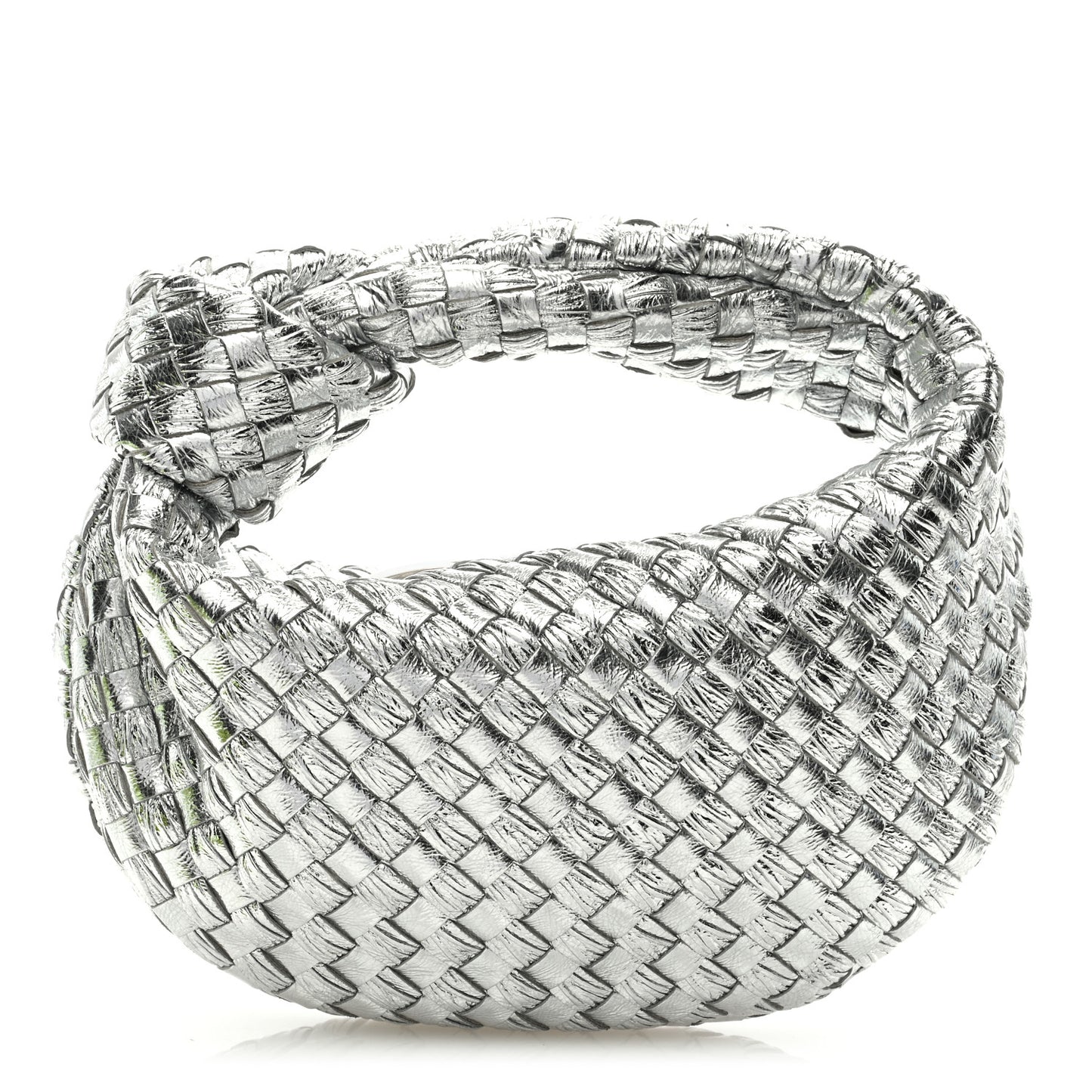 Metallic Nappa Intrecciato Mini Jodie Silver