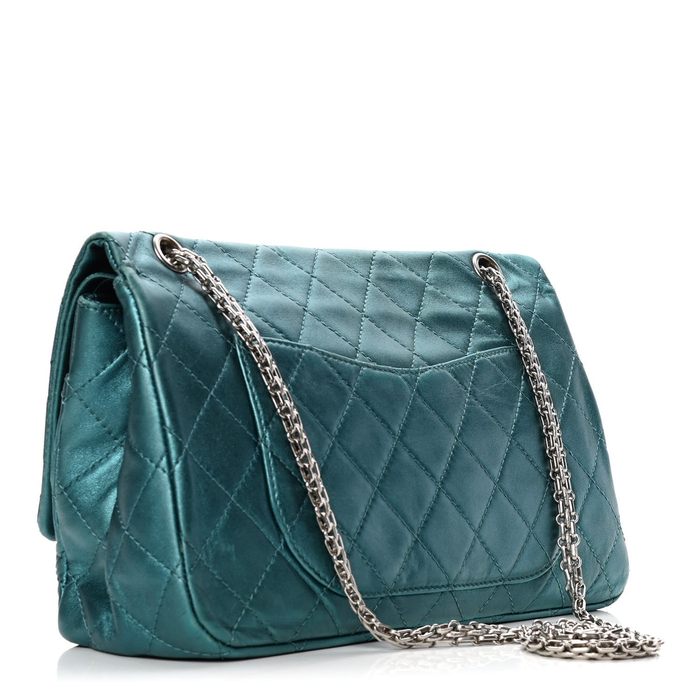 Metallic Calfskin Quilted 2.55 Reissue 226 Flap Turquoise